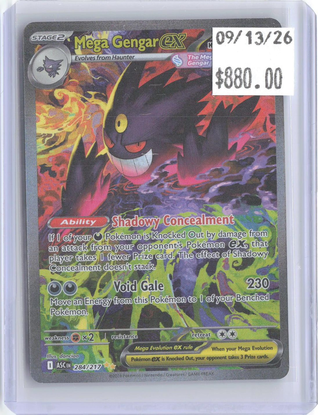 Mega Gengar ex 284/217 Special Illustration Rare Ascended Heroes Pokemon Holo NM