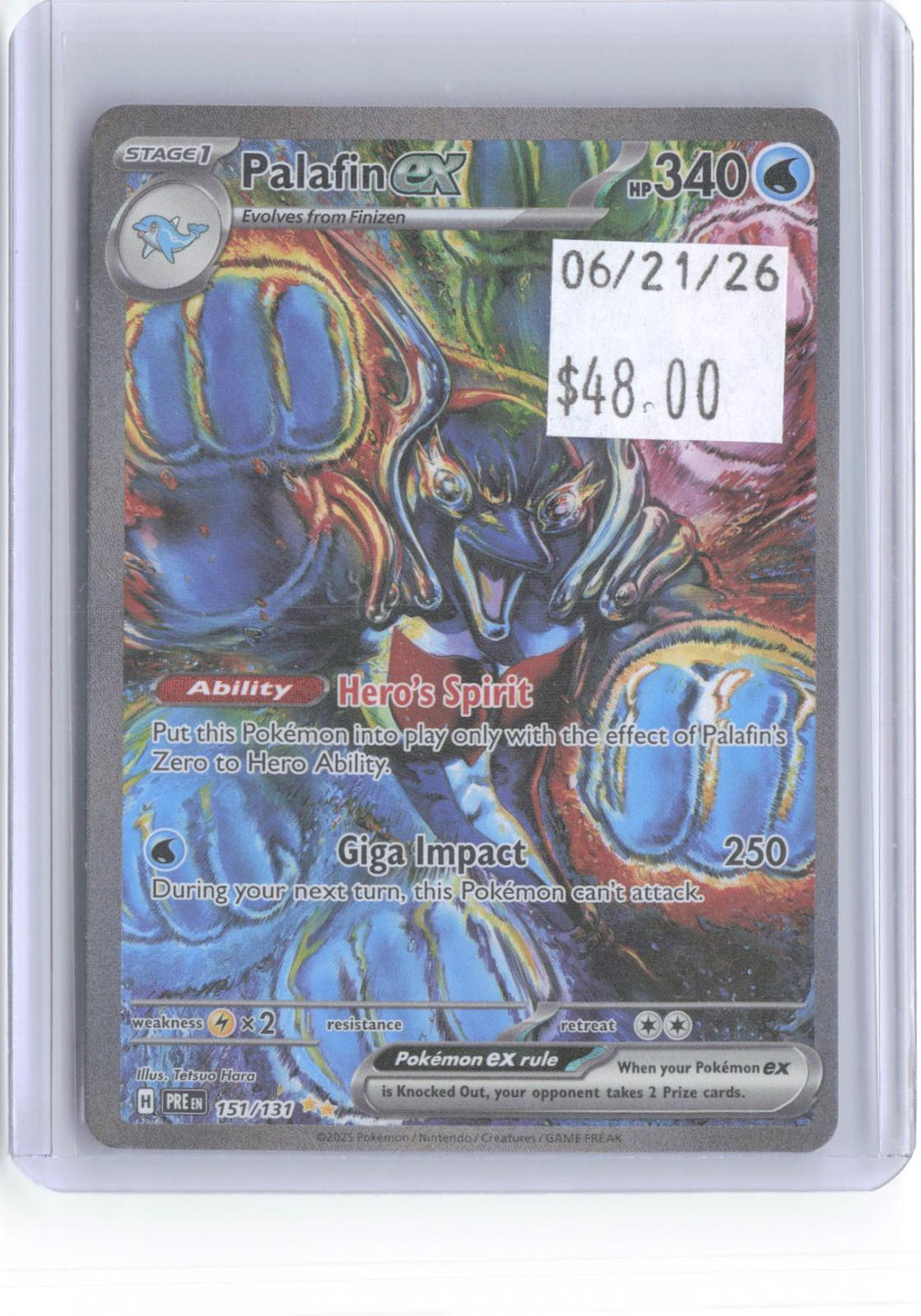 Palafin ex 151/131 Prismatic Evolutions Pokemon Holo NM