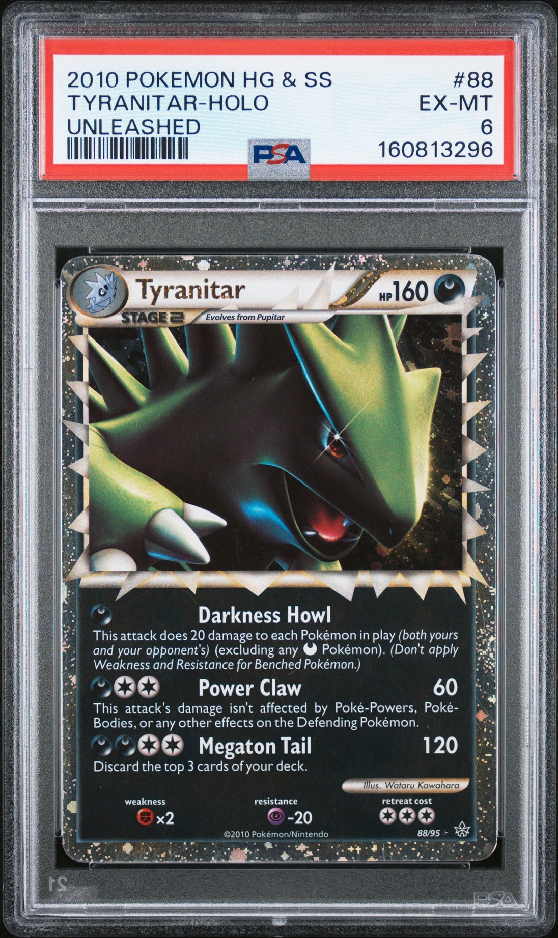 Tyranitar Holo 88/123 Heartgold & Soulsilver Unleashed Pokemon PSA 6