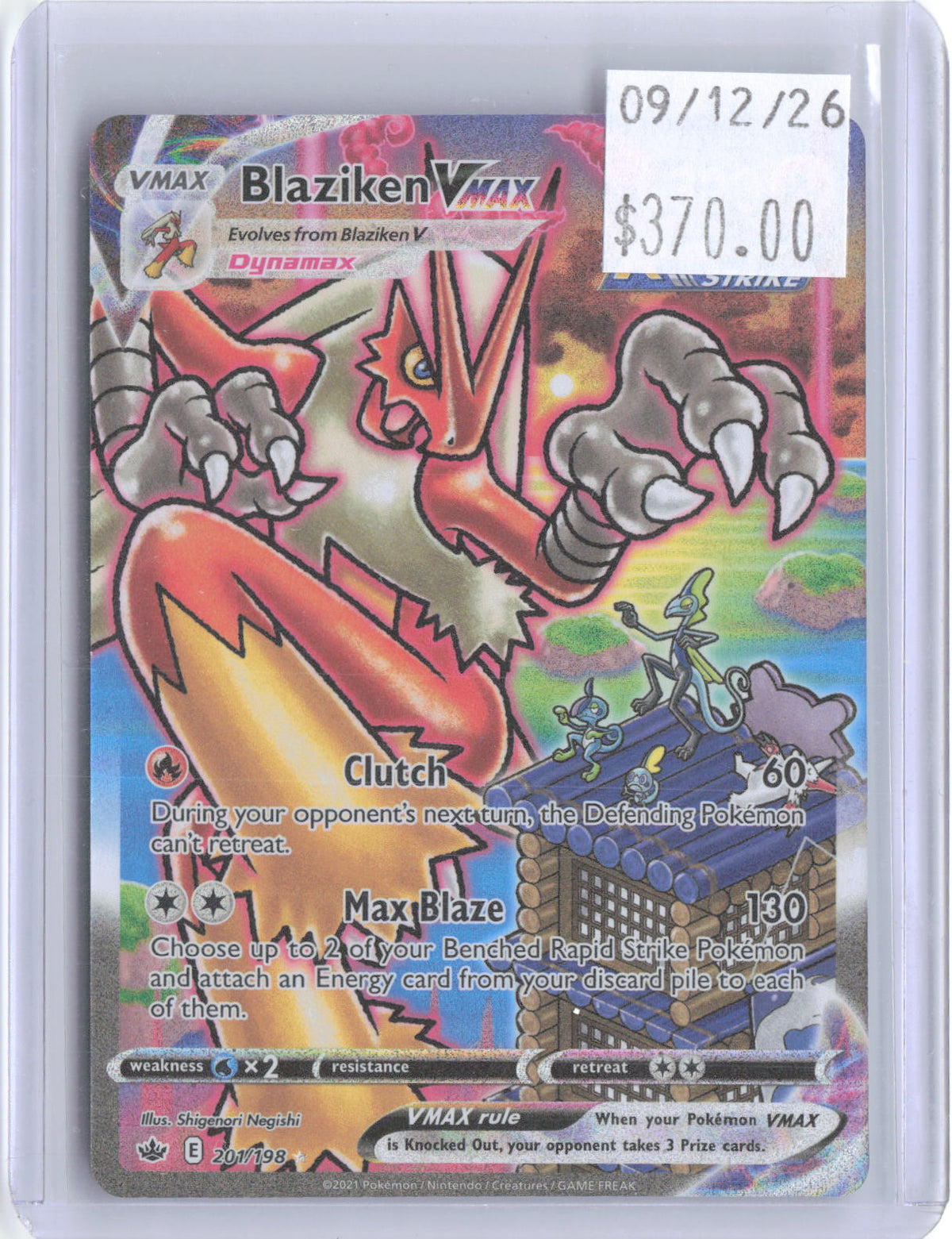 Blaziken VMAX 201/198 Alternate Art Chilling Reign Pokemon Holo Near Mint