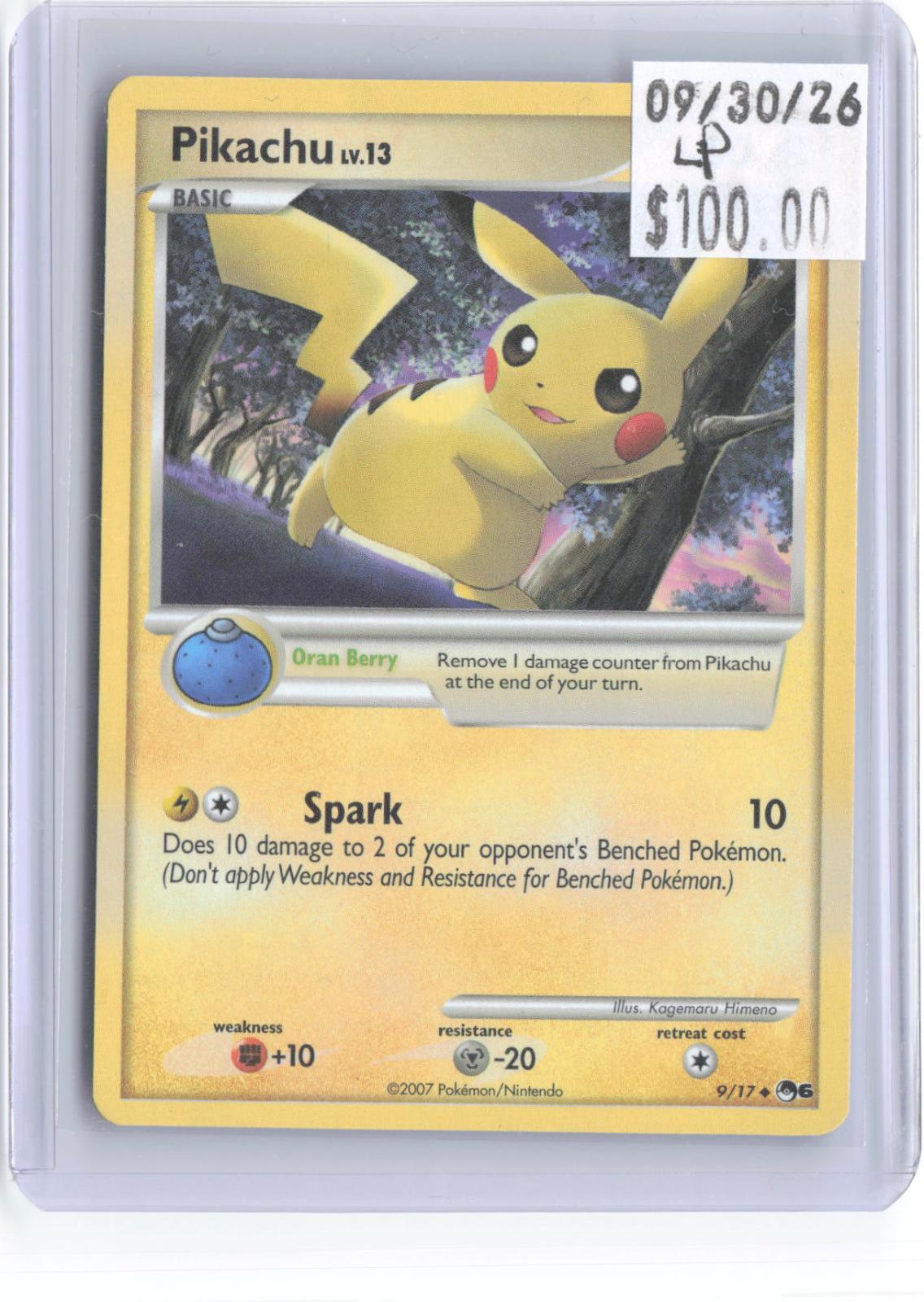 Pikachu 9/17 Uncommon POP Series 6 Pokemon Lightly Played