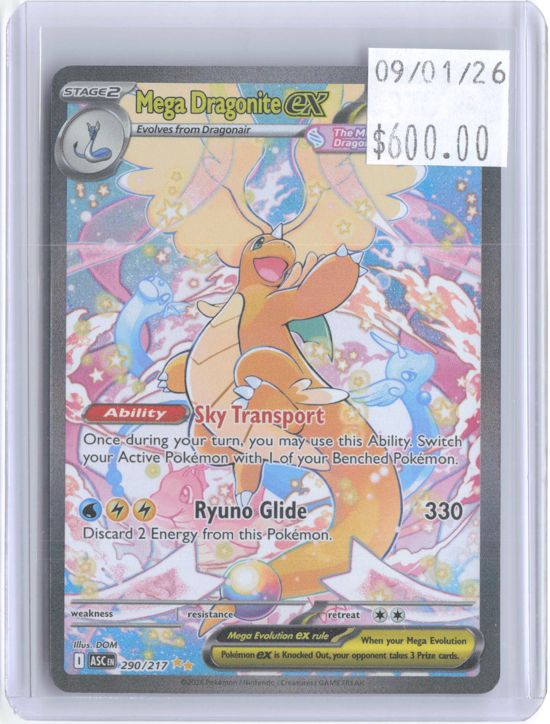 Mega Dragonite ex 290/217 Ascended Heroes Pokemon Holo NM