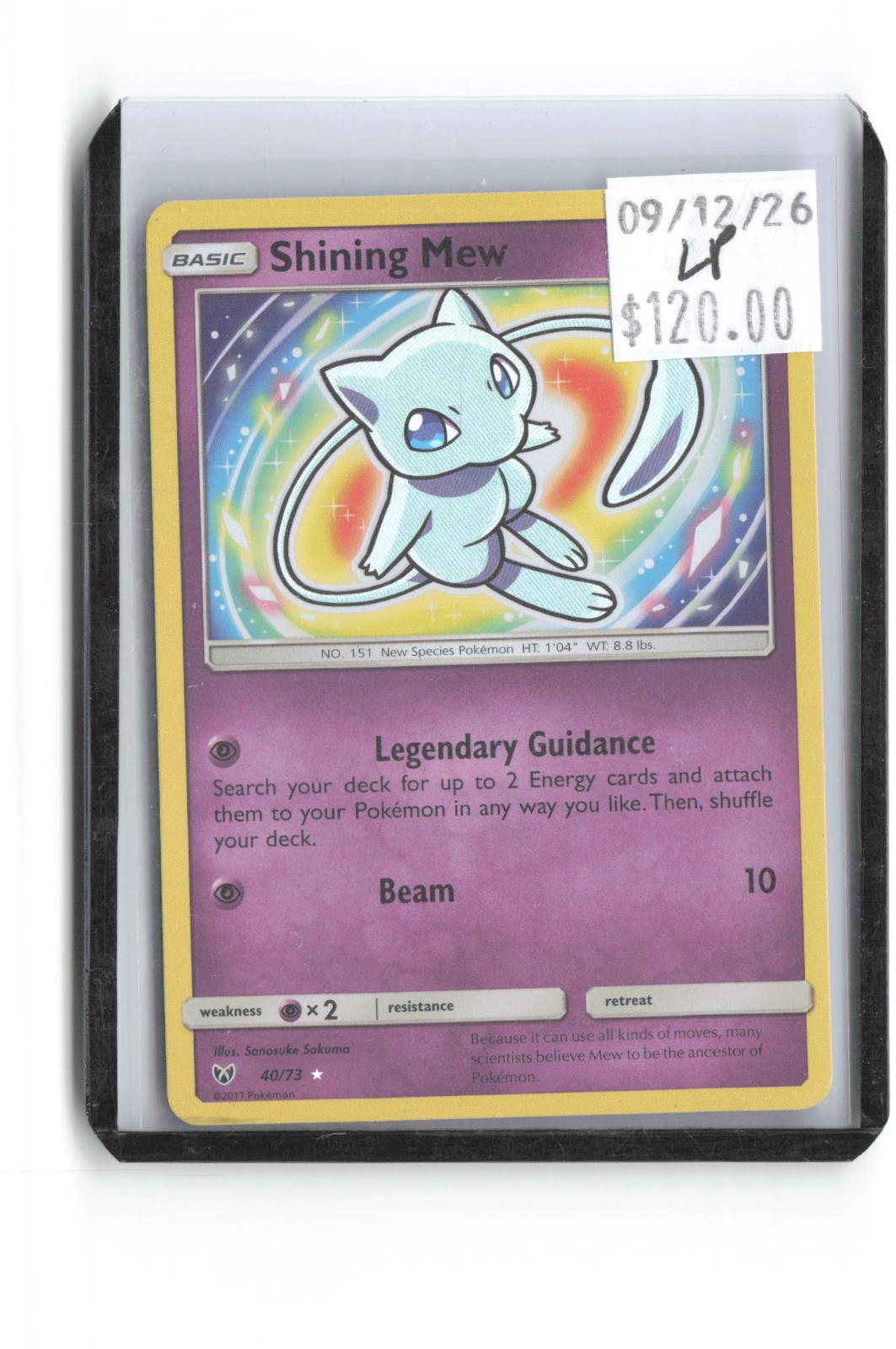 Shining Mew 40/73 Secret Rare Shining Legends Pokemon Holo Lightly Played