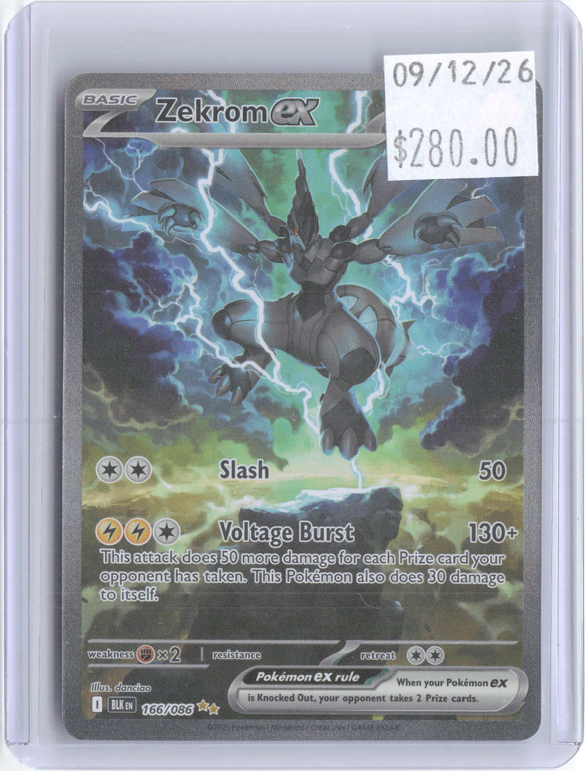Zekrom ex 166/086 Holo Special Illustration Rare Black Bolt Pokemon Near Mint