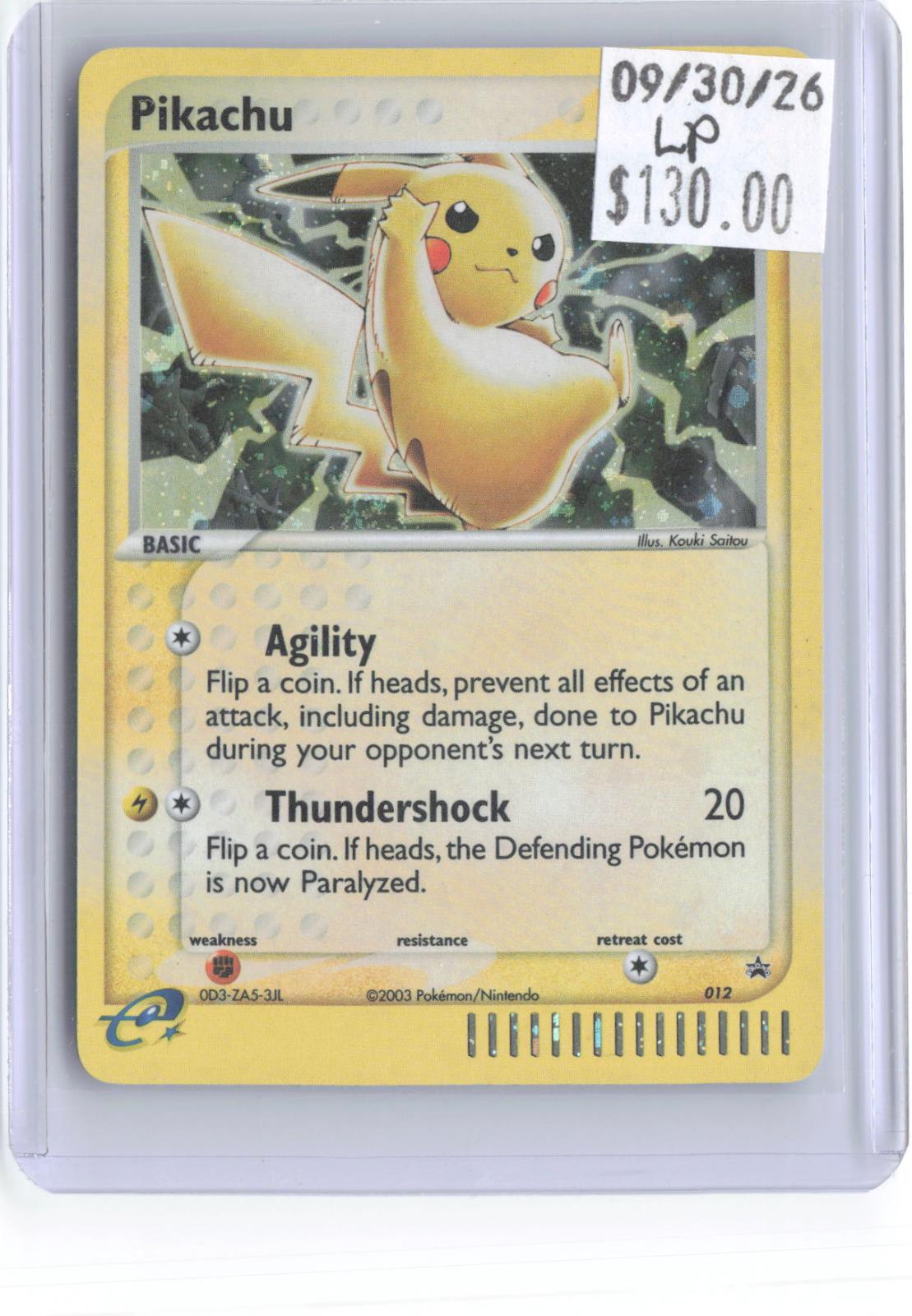 Pikachu 012 Promo Nintendo Black Star Promos Pokemon Lightly Played