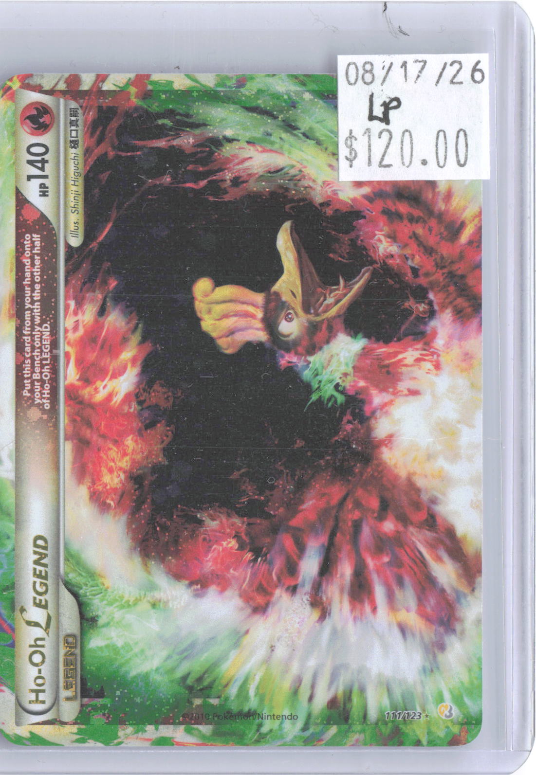 Ho-Oh LEGEND 111/123 LEGEND HeartGold & SoulSilver Pokemon Holo Lightly Played