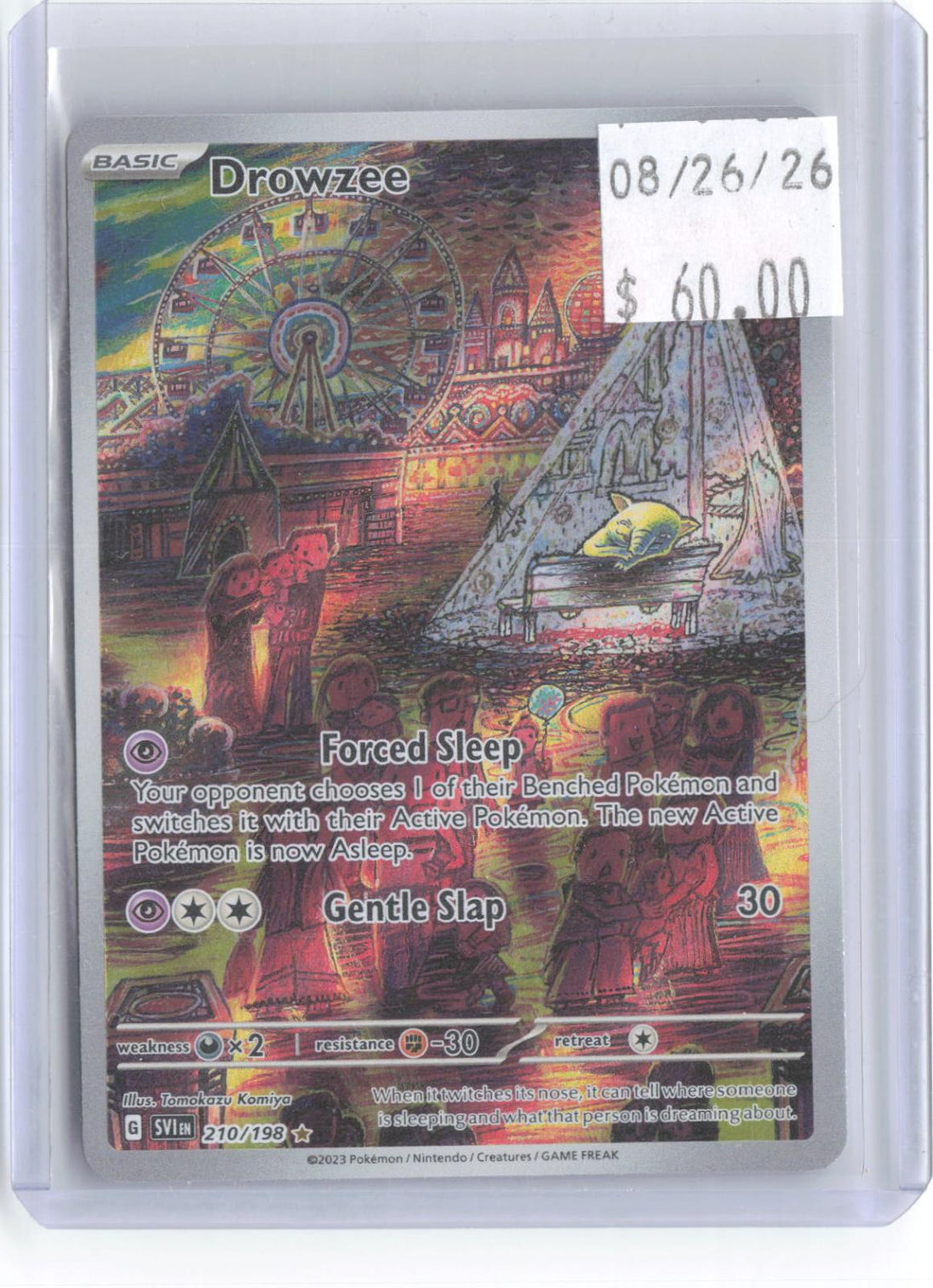 Drowzee 210/198 Illustration Rare Scarlet & Violet Pokemon Holo Near Mint