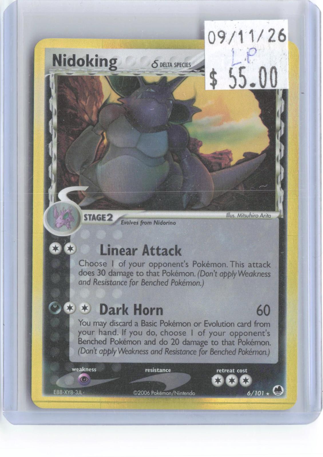 Nidoking 6/101 Holo Rare Dragon Frontiers Pokemon Lightly Played