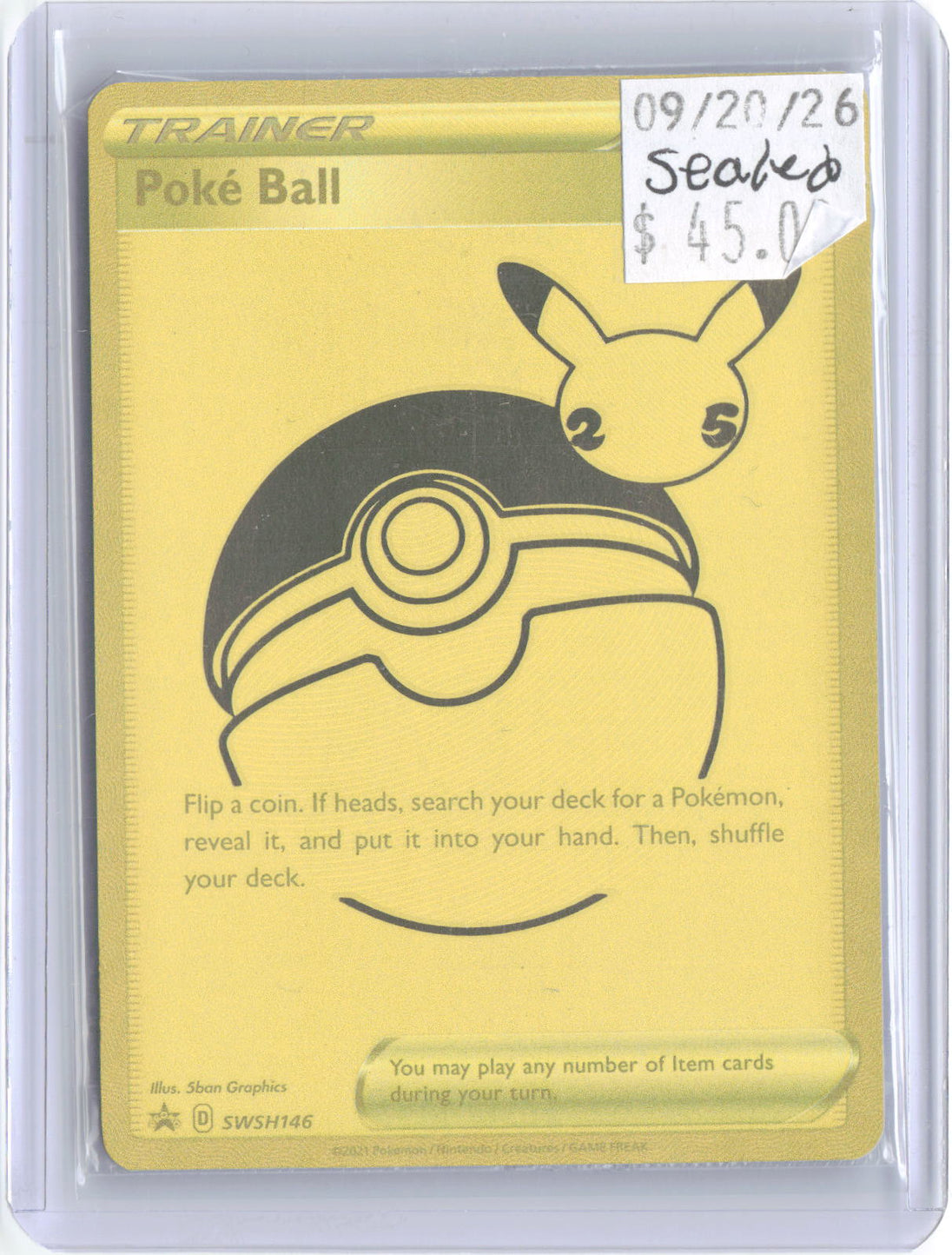 Poke Ball SWSH146 Holo Promo Sword & Shield Promo Pokemon Near Mint