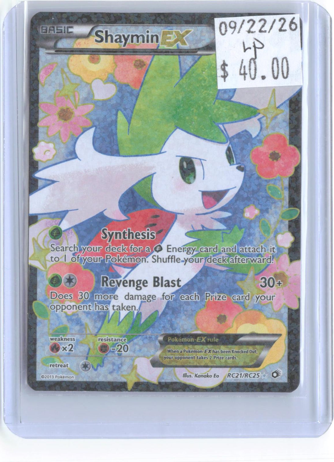 Shaymin EX RC21/RC25 Holo Legendary Treasures: Radiant Collection Pokemon LP
