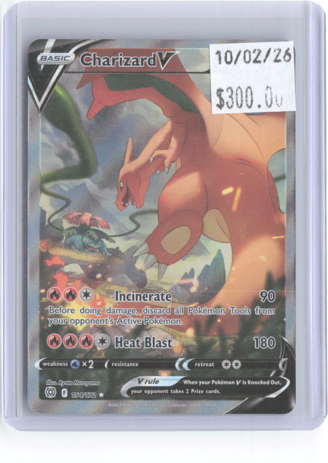 Charizard V 154/172 Ultra Rare Brilliant Stars Pokemon Holo Near Mint