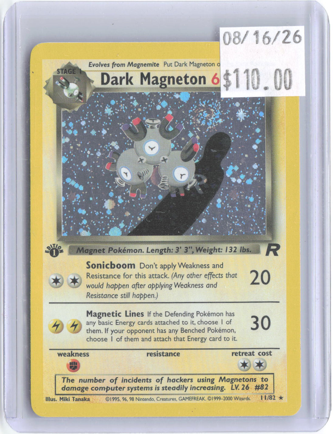 Dark Magneton 11/82 Rare Team Rocket Pokemon 1st Edition Holo Near Mint