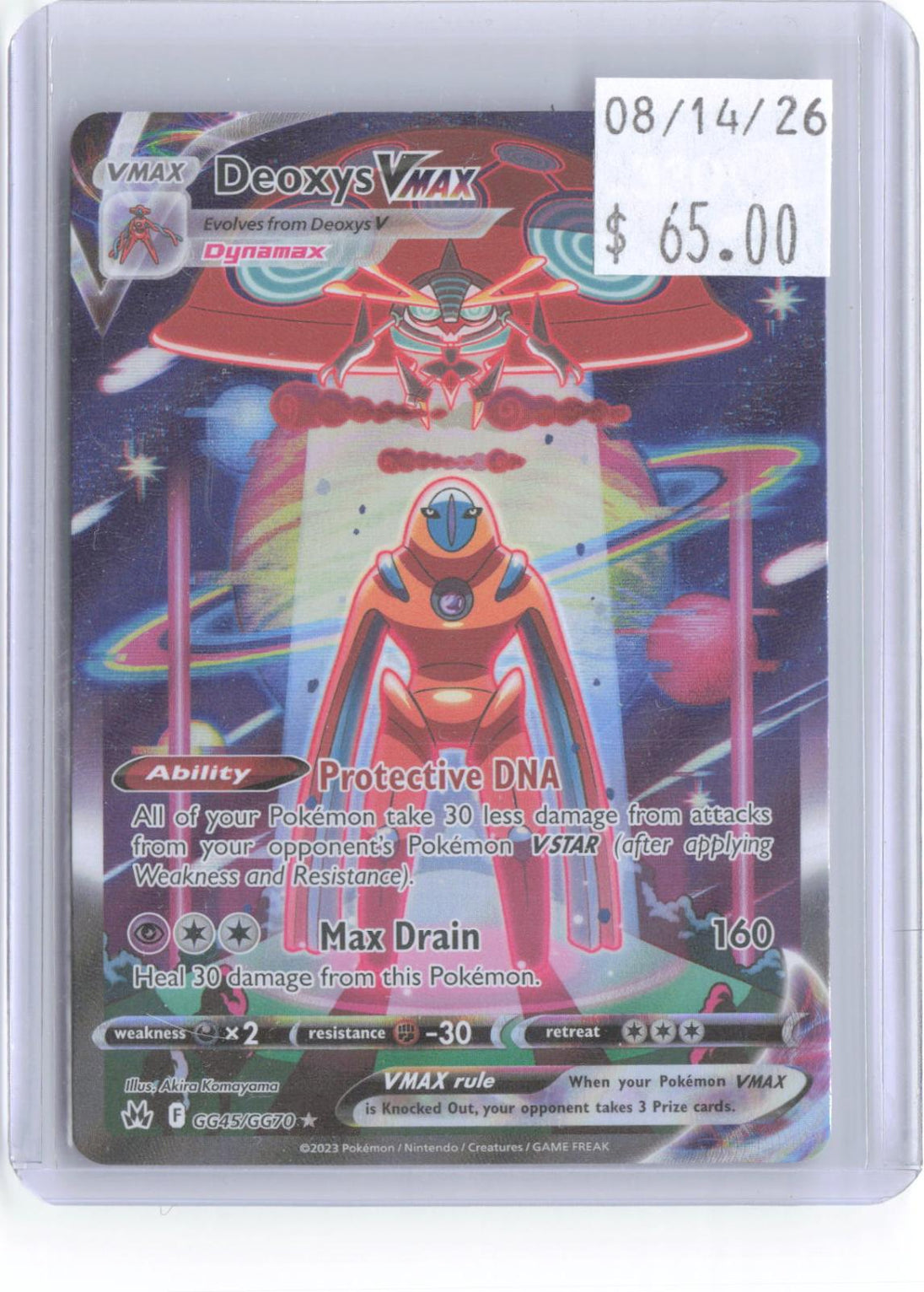 Deoxys VMAX GG45/GG70 Holo Ultra Rare Crown Zenith Galarian Gallery Pokemon NM