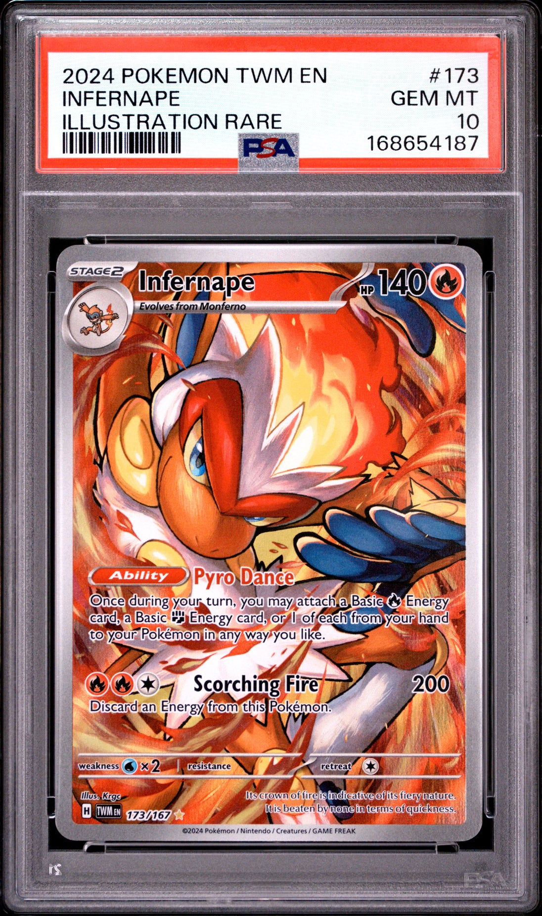 Infernape 173/167 Illustration Rare Pokemon PSA 10 Gem Mint