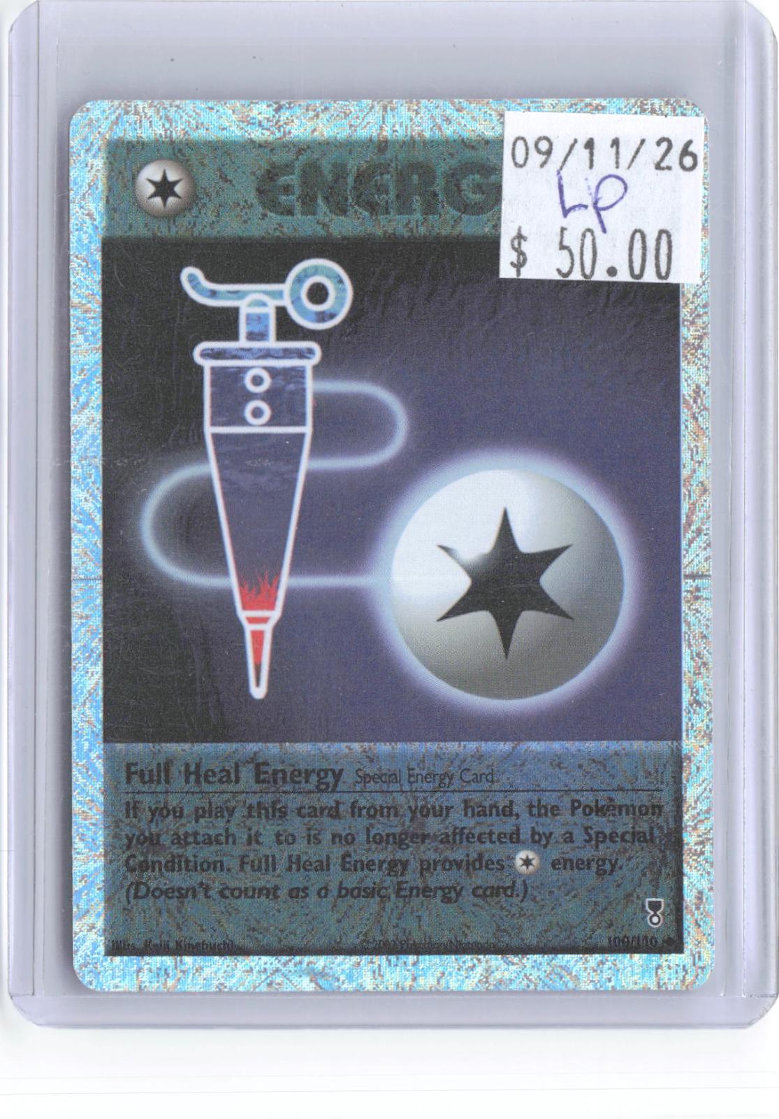 Full Heal Energy 100/110 Uncommon Legendary Collection Pokemon Reverse Holo LP