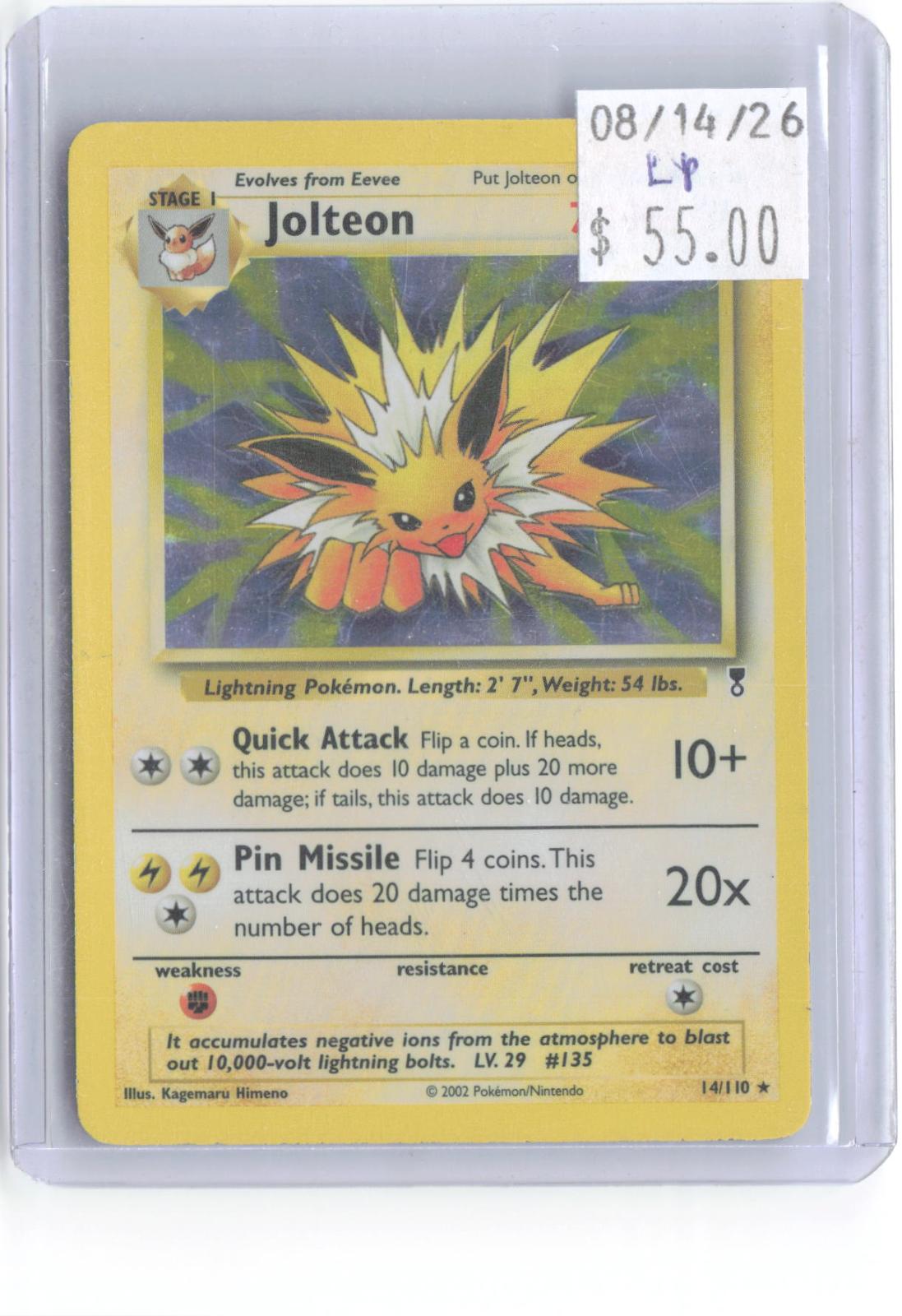 Jolteon 14/110 Holo Rare Legendary Collection Pokemon Lightly Played