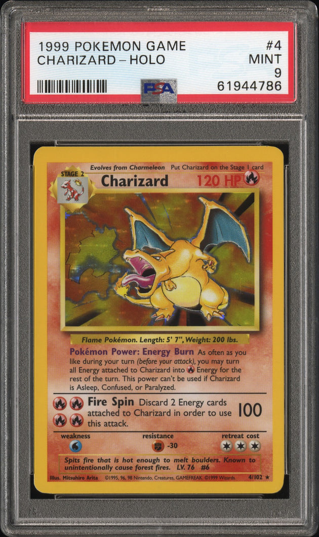 Charizard Holo 4/102 Game Pokemon PSA 9