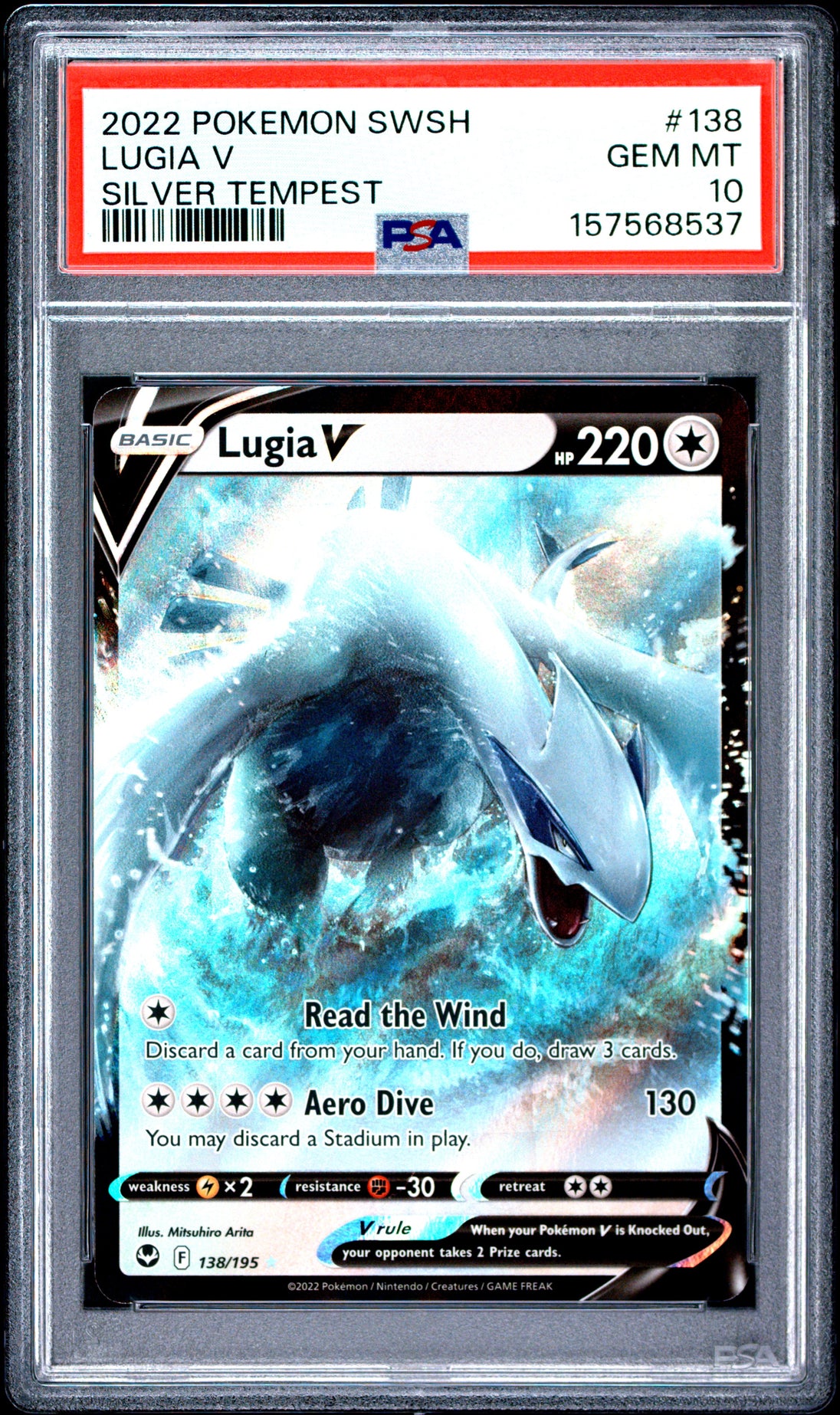 Lugia V 138/195 Silver Tempest Pokemon PSA 10 Gem Mint
