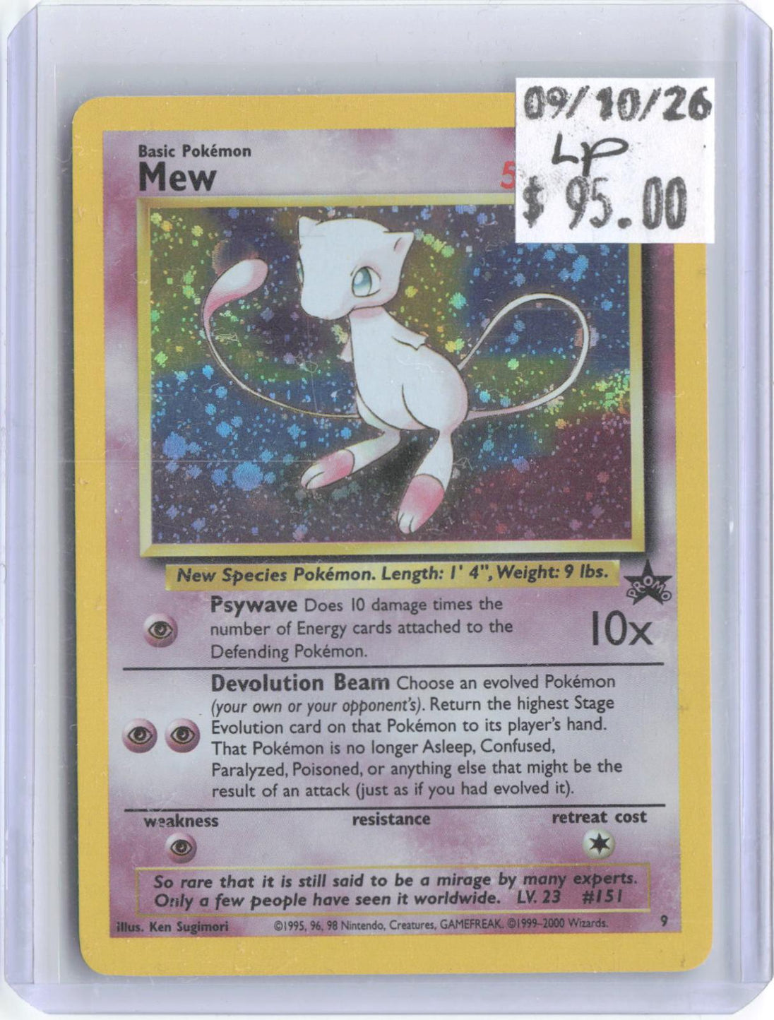 Mew 9 Promo Wizards Black Star Promos Pokemon Holo Lightly Played
