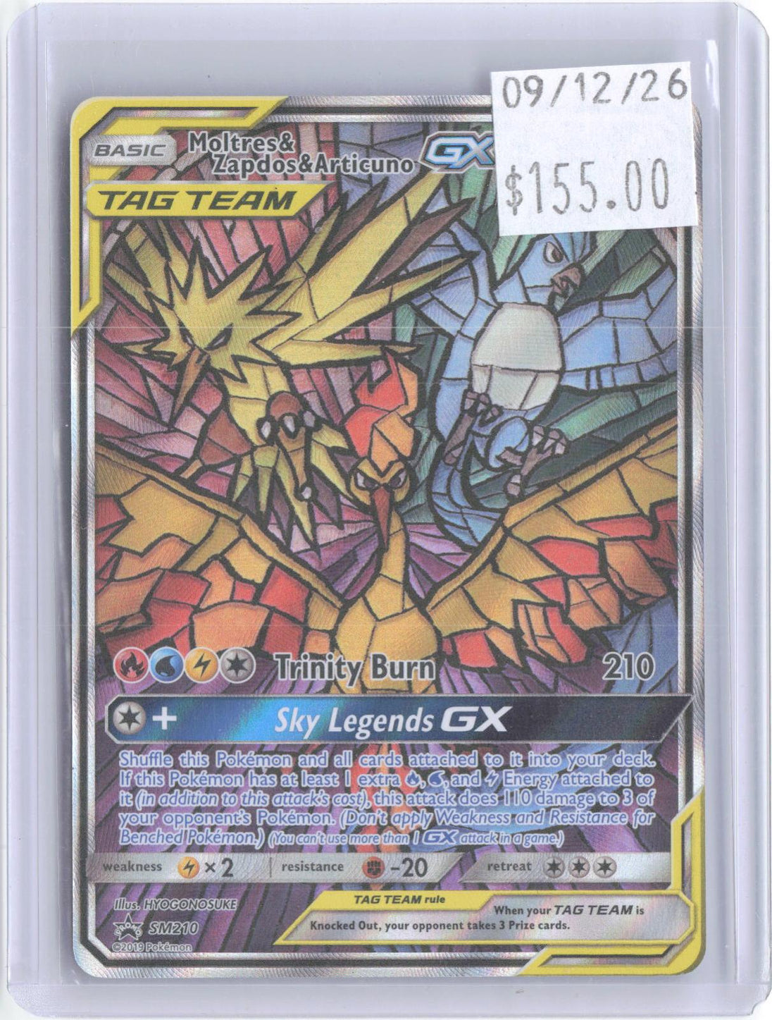 Moltres & Zapdos & Articuno GX SM210 Holo Promo Sun & Moon Promo Pokemon NM