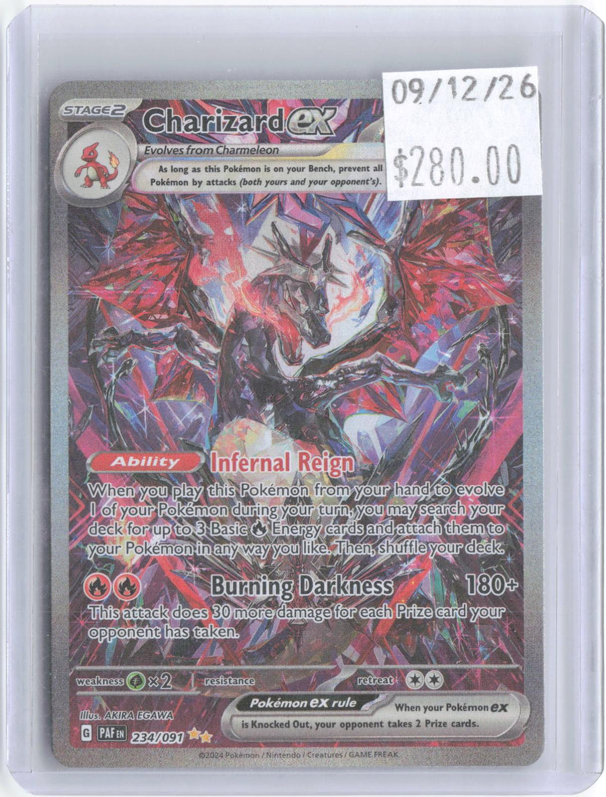 Charizard ex 234/091 Special Illustration Rare Paldean Fates Pokemon Holo NM