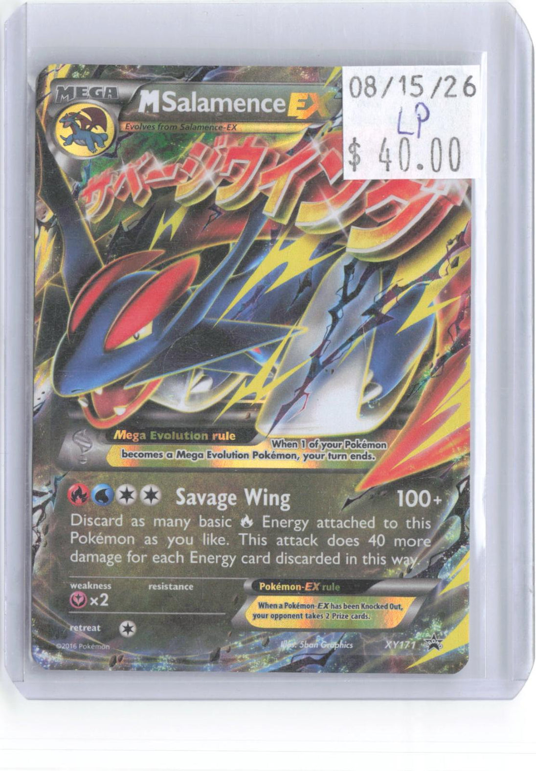 M Salamence EX XY171 Holo Promo XY Promo Pokemon Lightly Played