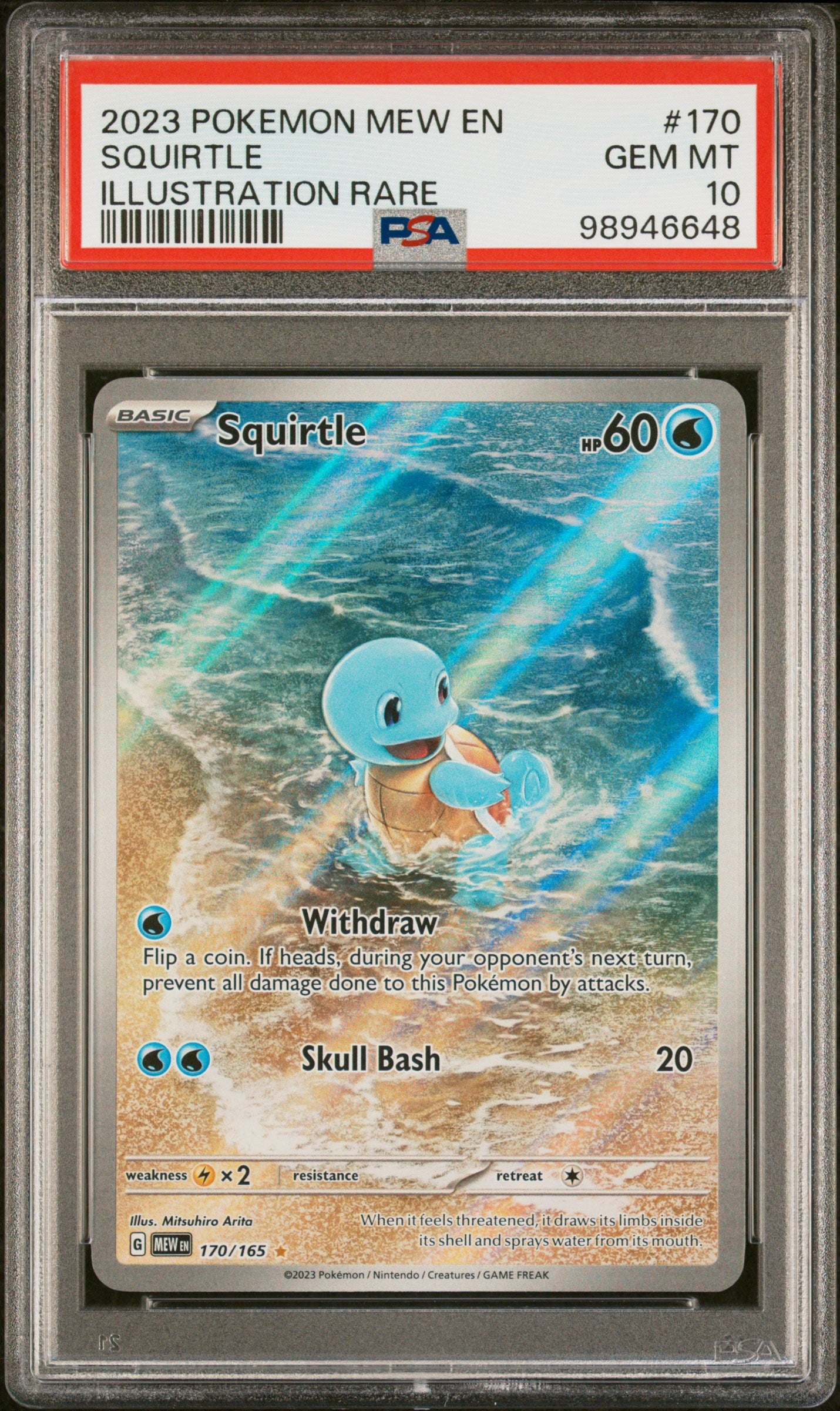 Squirtle 170/165 Illustration Rare 151 Pokemon PSA 10