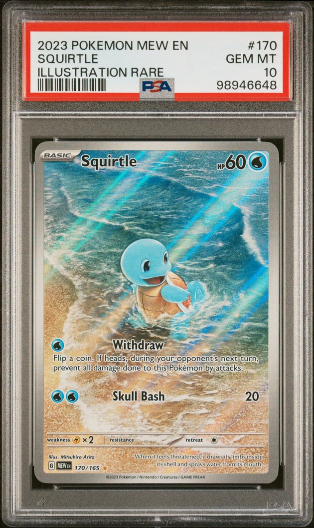 Squirtle 170/165 Illustration Rare 151 Pokemon PSA 10