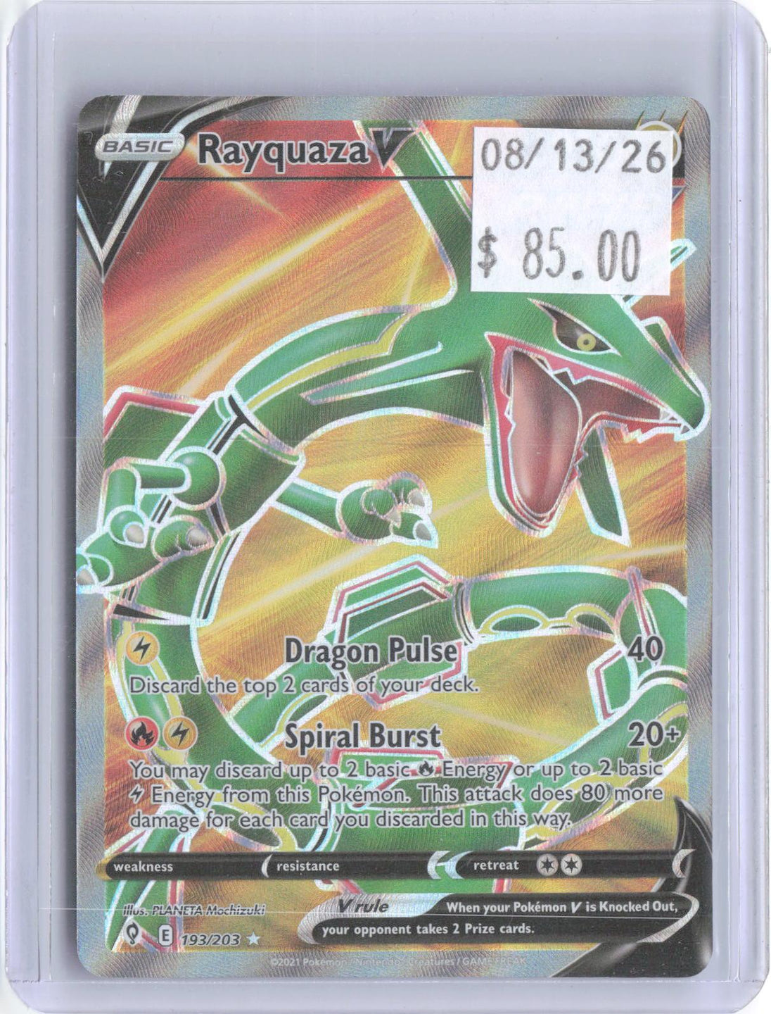 Rayquaza V 193/203 Ultra Rare Evolving Skies Pokemon Holo Near Mint