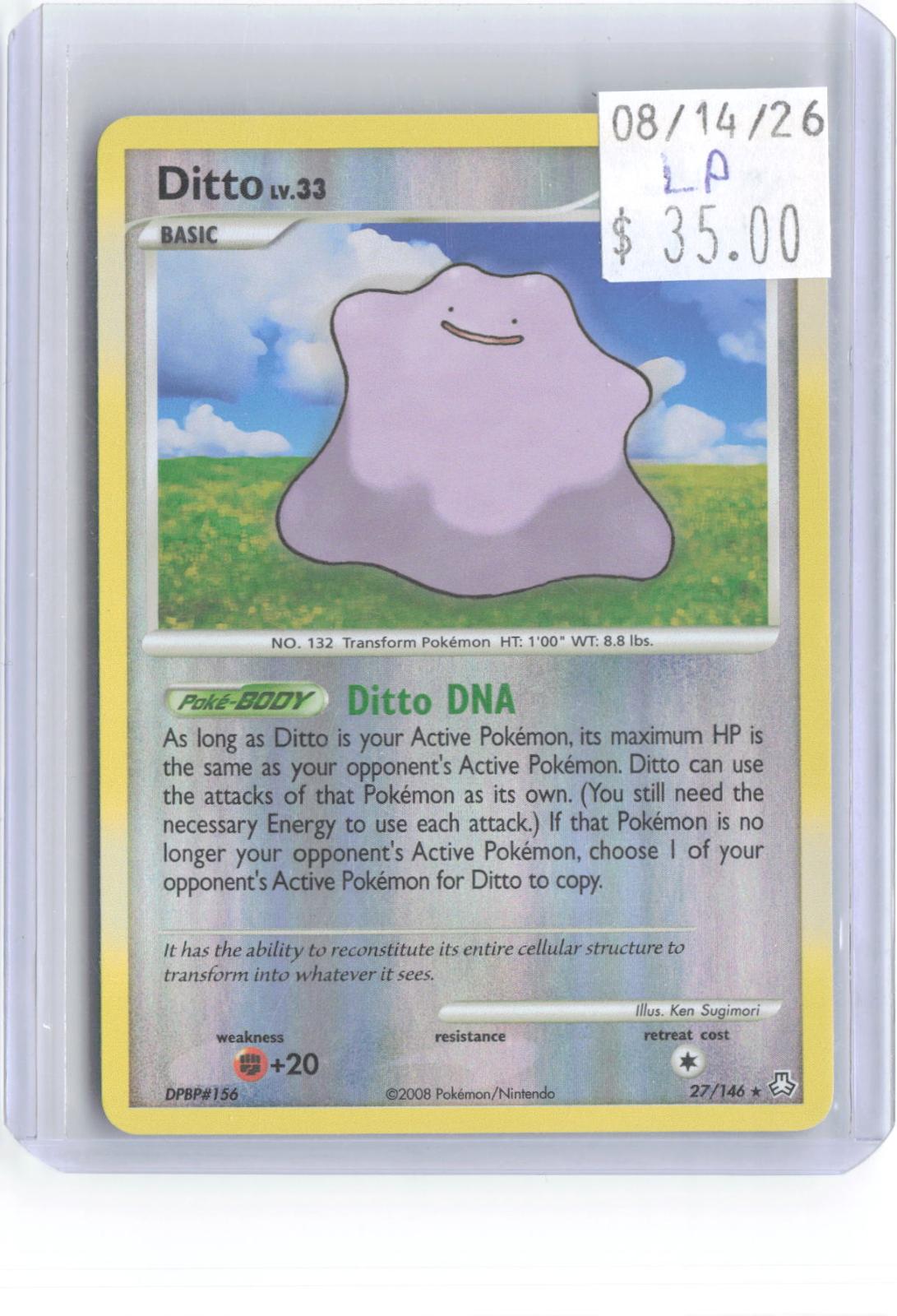 Ditto 27/146 Rare Legends Awakened Pokemon Reverse Holo Lightly Played