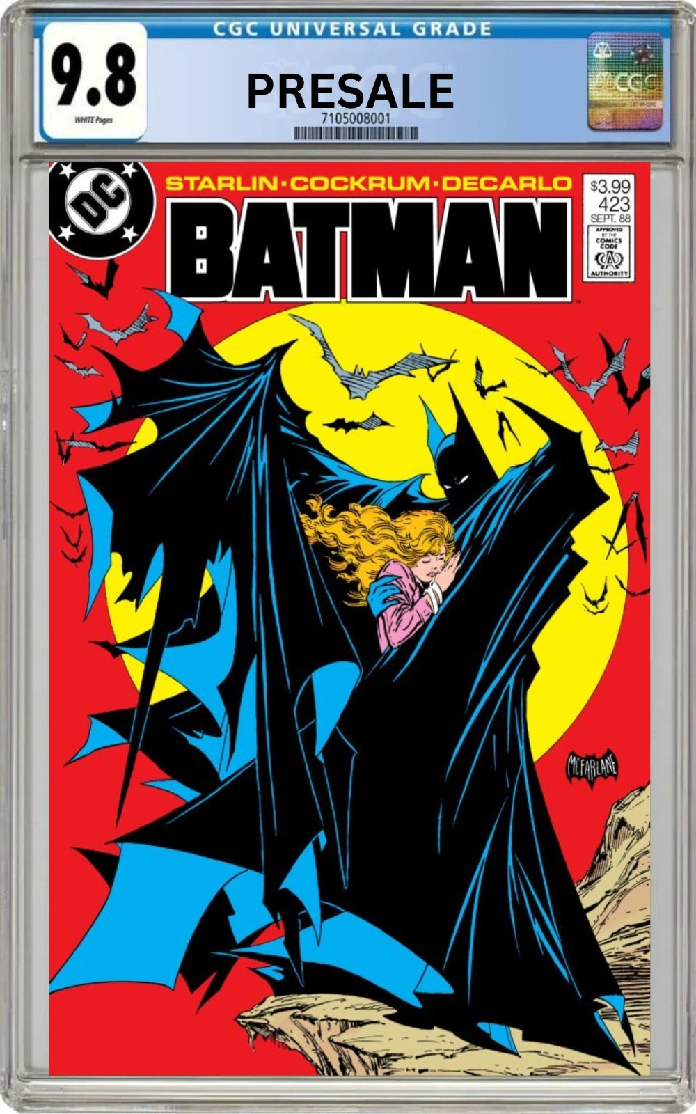 CGC 9.8 Batman #423 Facsimile Todd McFarlane Iconic Cover Pre-Sale 10/7/26