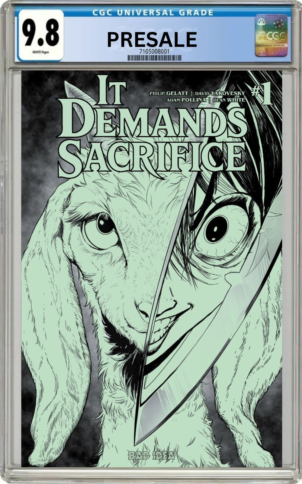 CGC 9.8 It Demands Sacrifice #1 Adam Pollina GITD Variant Cover Pre-Sale 10/7/26