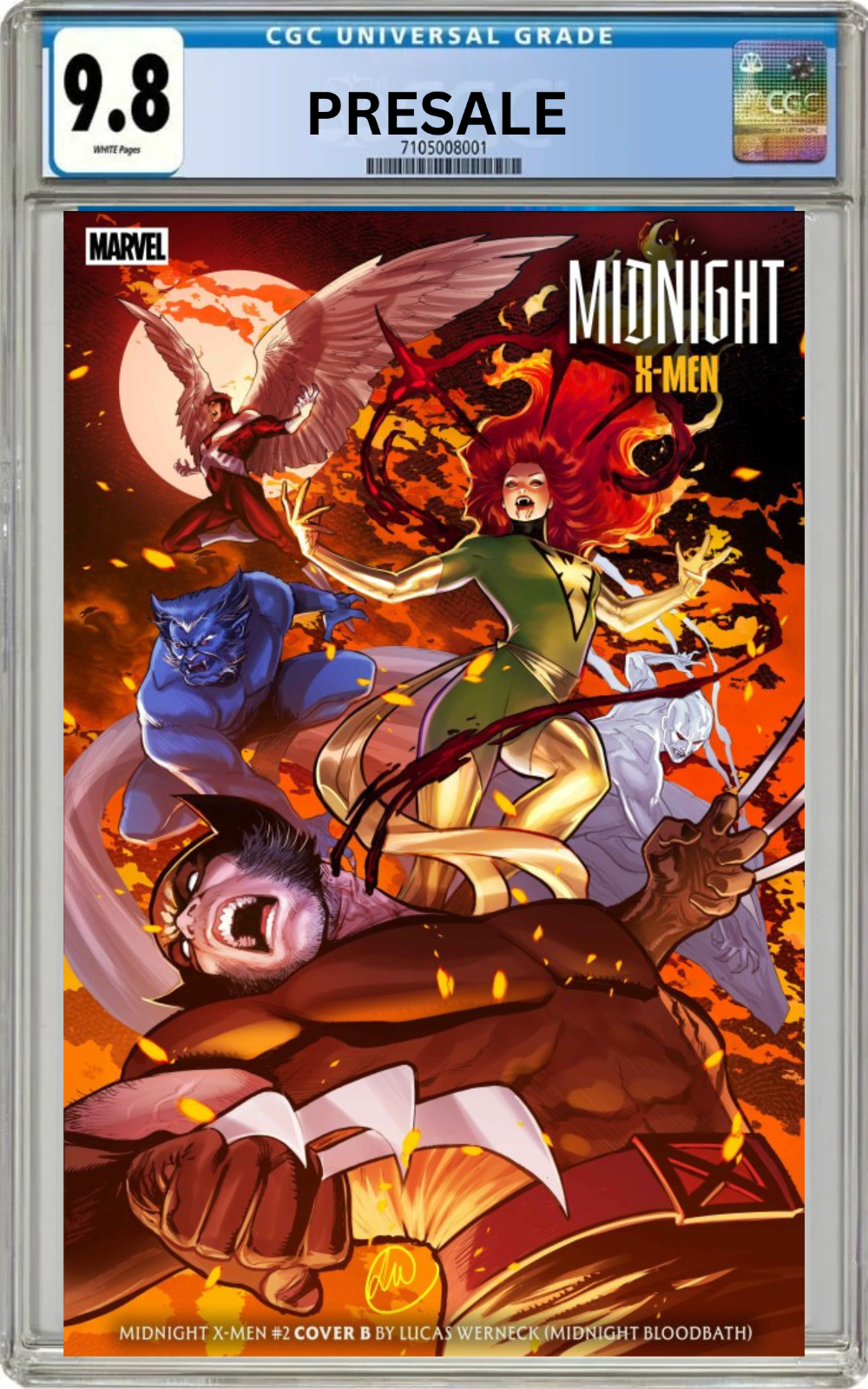 PRESALE 11/18/2026 CGC 9.8 Midnight X-Men #2 Cover B Lucas Wereneck Bloodbath