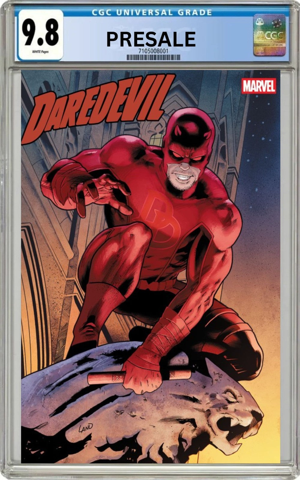 CGC 9.8 Daredevil #8 Greg Land 1:25 Incentive Variant Cover Pre-Sale 10/28/26