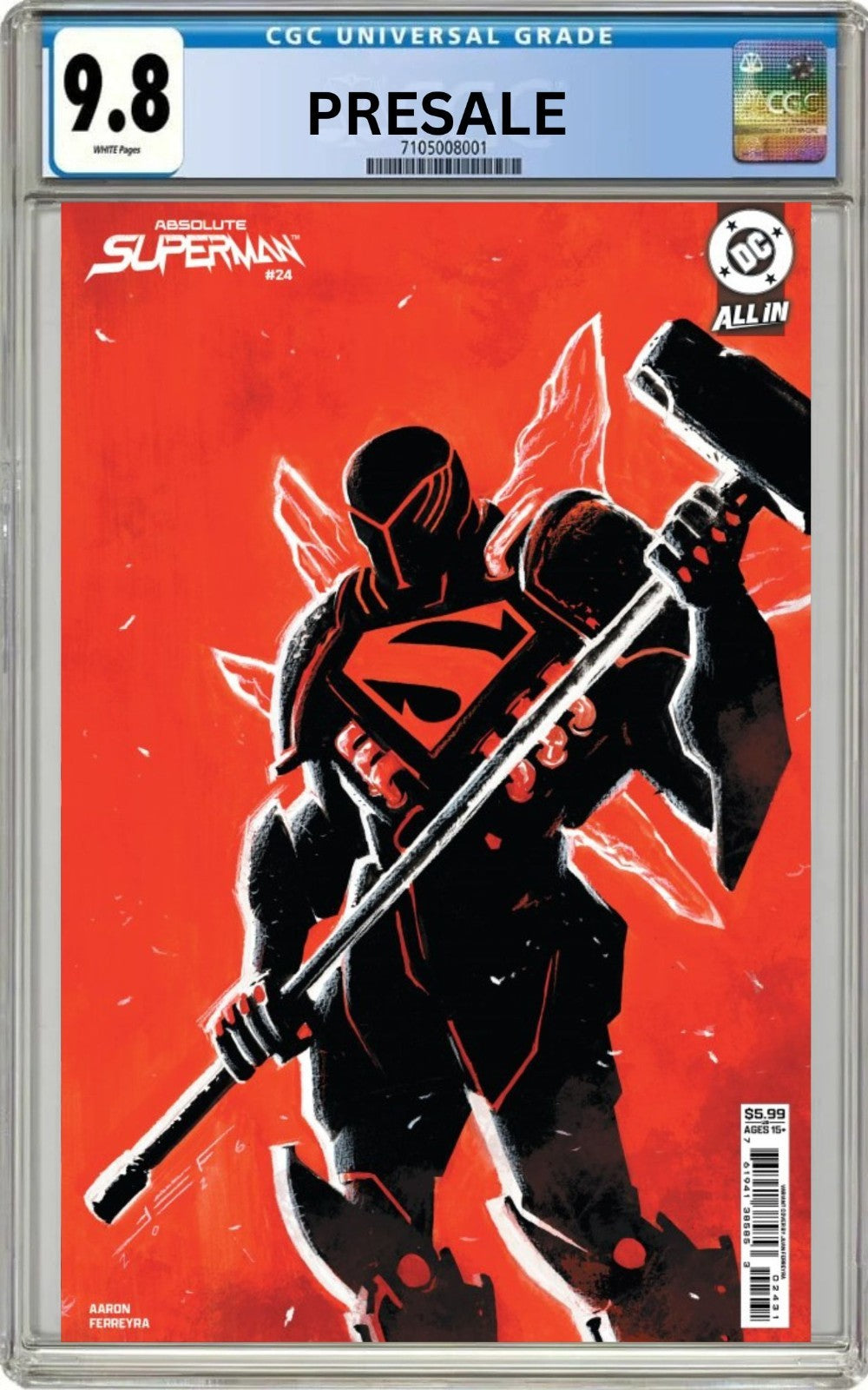 CGC 9.8 Absolute Superman #24 Ferreyra ABSOLUTE STEEL Variant Pre-Sale 10/7/26