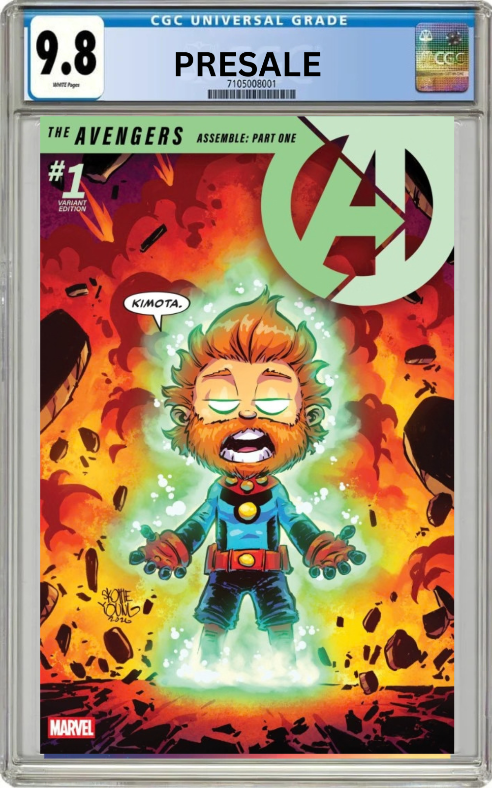 PRESALE 11/4/2026 CGC 9.8 Avengers #1 Skottie Young Variant Cover