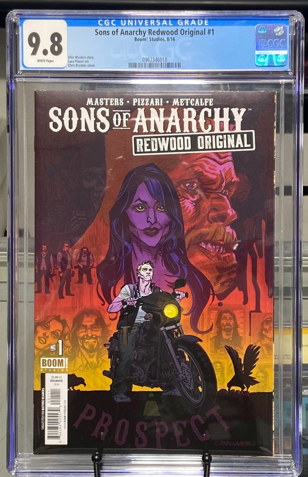 CGC 9.8 Sons of Anarchy Redwood Original #1 Brunner Cover BOOM 2016