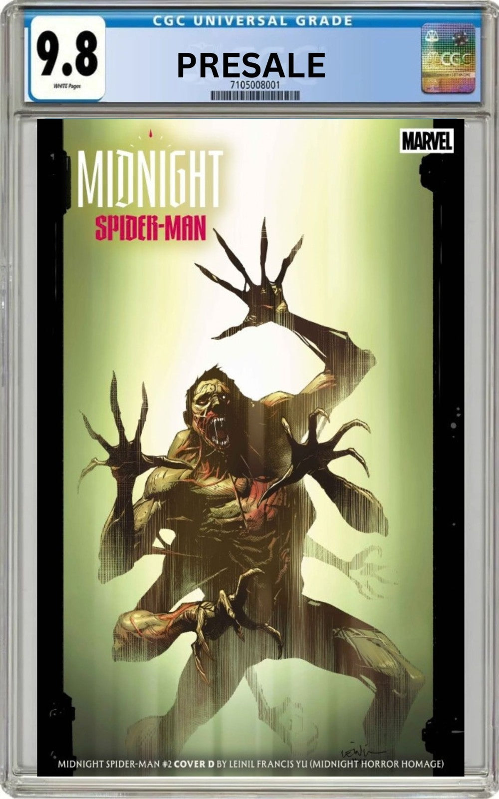 CGC 9.8 Midnight Spider-Man #2 Cover D Francis Yu Variant (Pre-Sale 11/18/26)