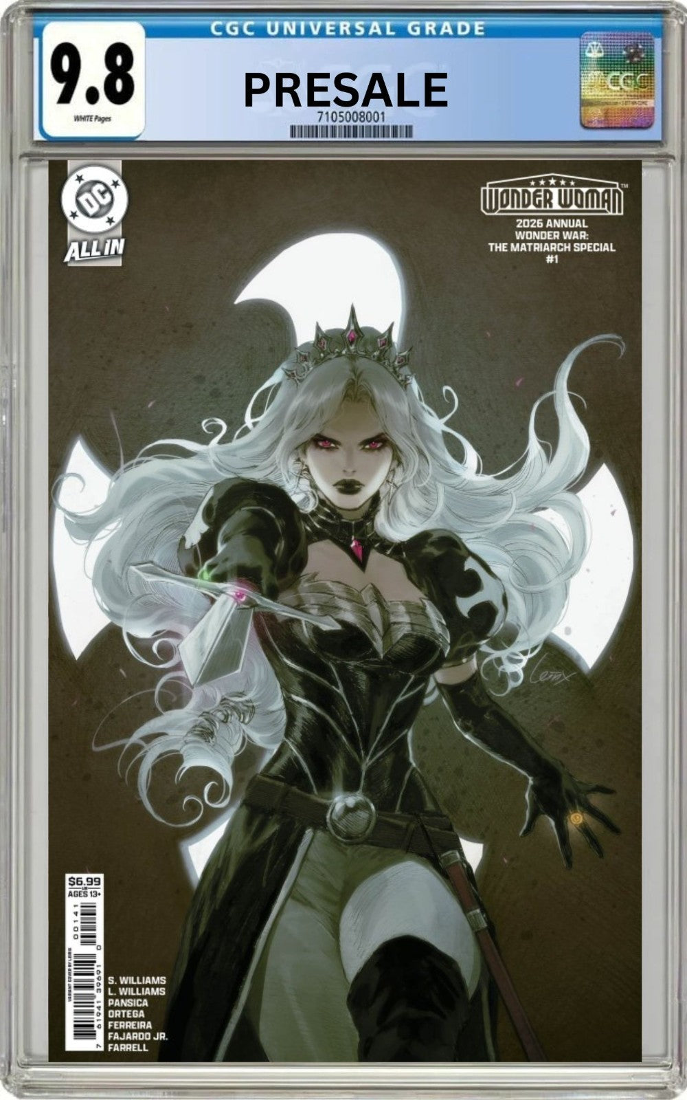 CGC 9.8 Wonder Woman 2026 Annual #1 Leirix Matriarch Variant Pre-Sale 9/30/26
