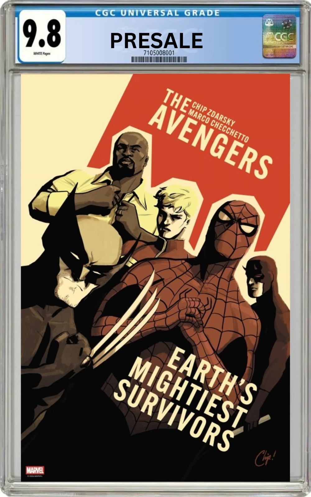 PRESALE 11/4/2026 CGC 9.8 Avengers #1 Chip Zdarsky 1:200 Variant Cover