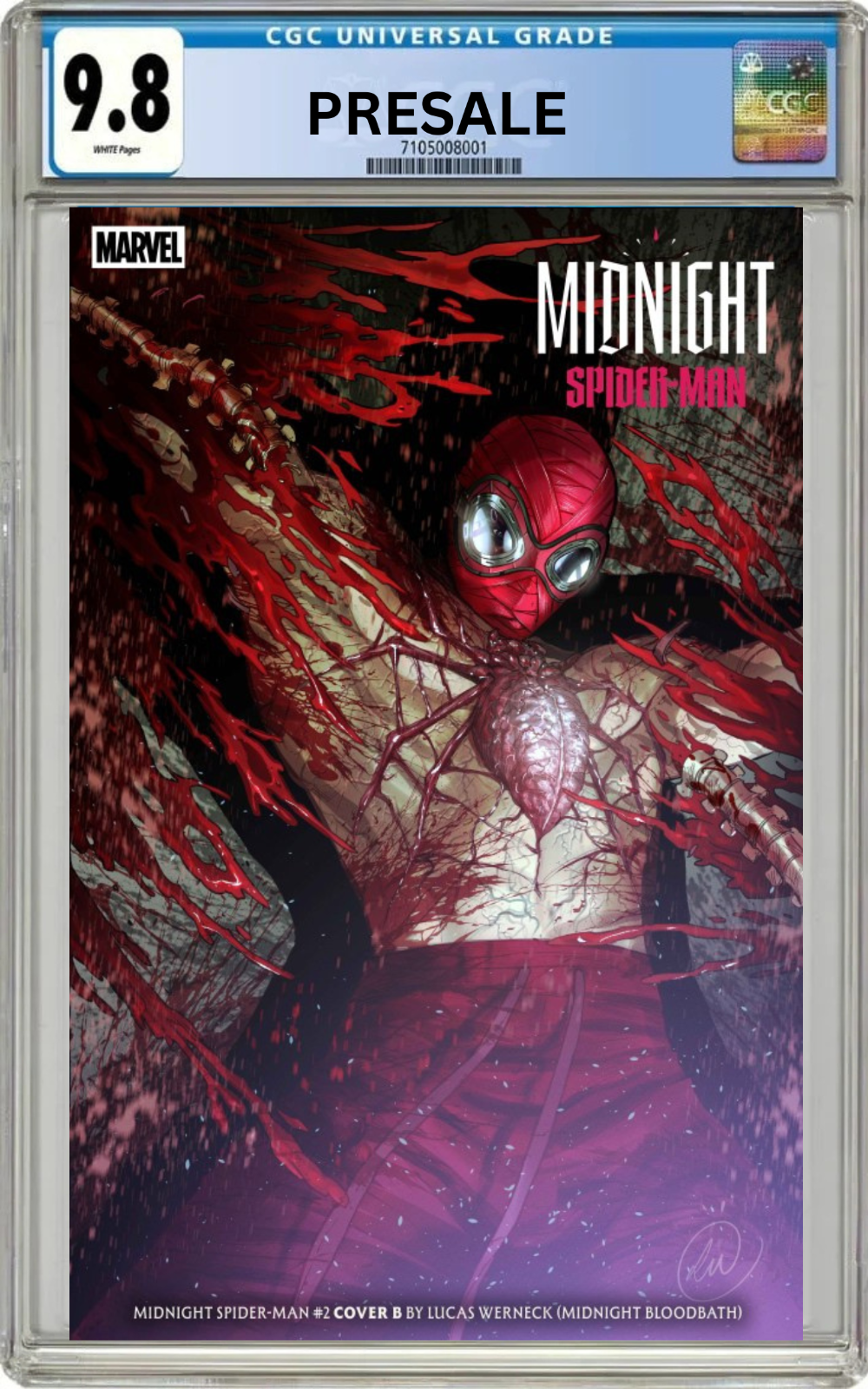 PRESALE 11/18/2026 CGC 9.8 Midnight Spider-Man #2 CoverB Lucas Werneck Bloodbath