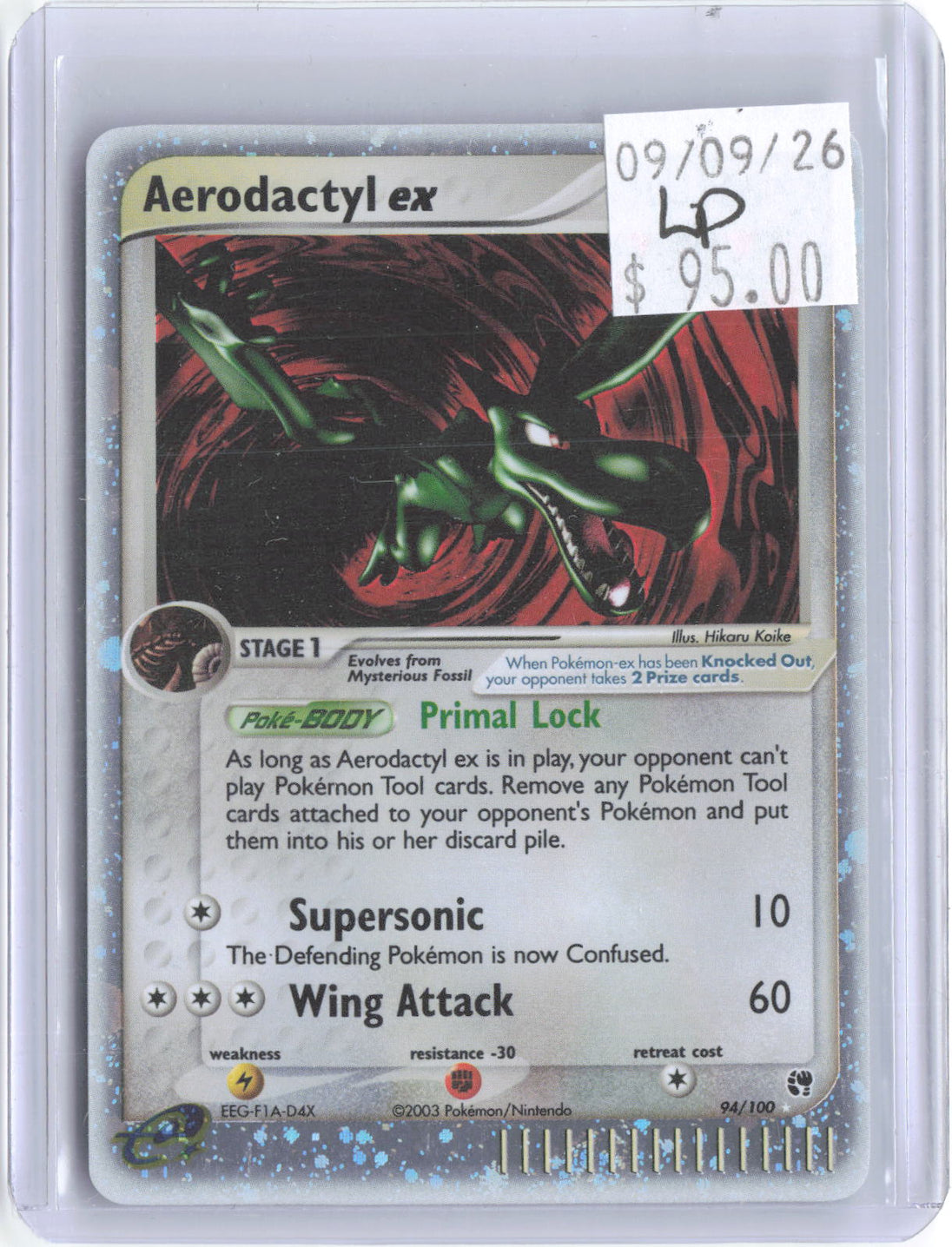 Aerodactyl ex 94/100 Holo Ultra Rare Sandstorm Pokemon Lightly Played