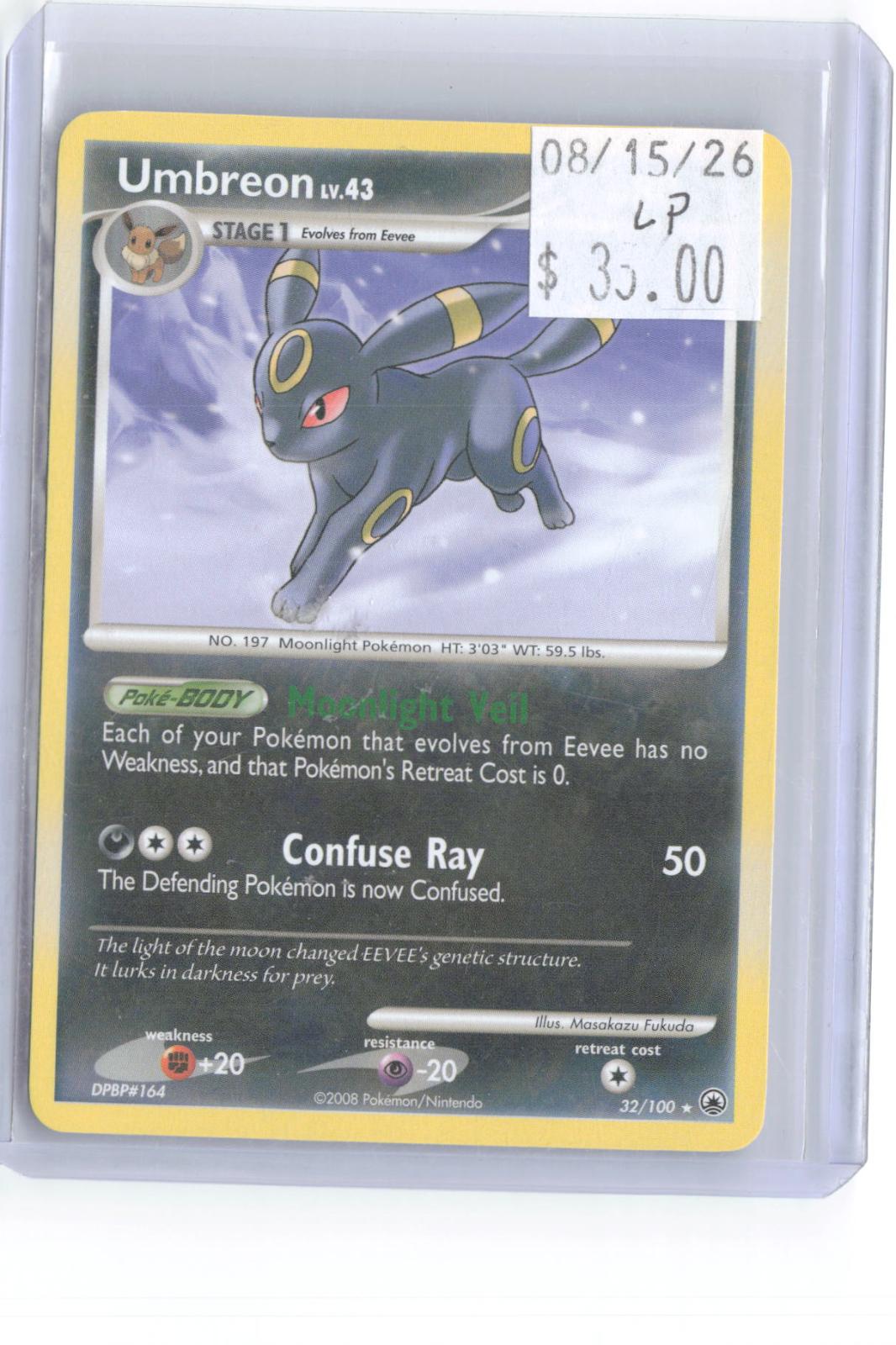 Umbreon 32/100 Rare Majestic Dawn Pokemon Lightly Played