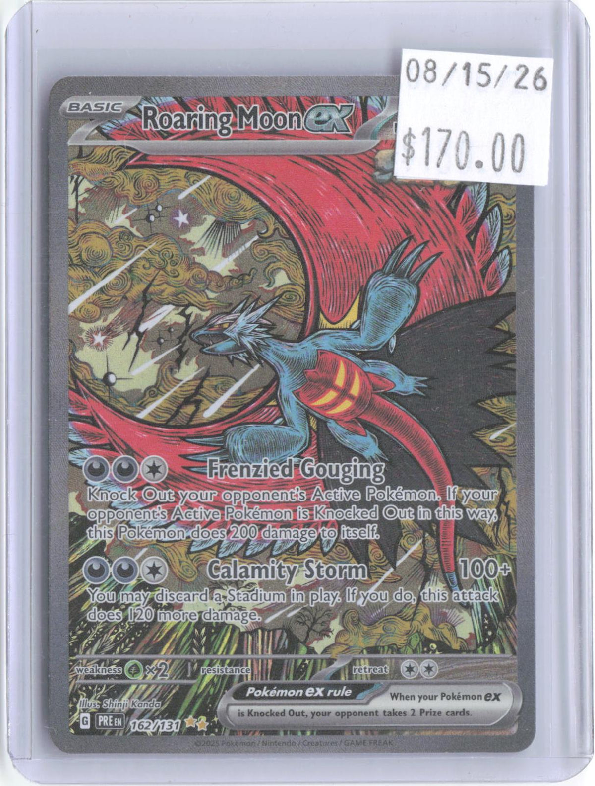 Roaring Moon ex 162/131 Prismatic Evolutions Pokemon Holo NM