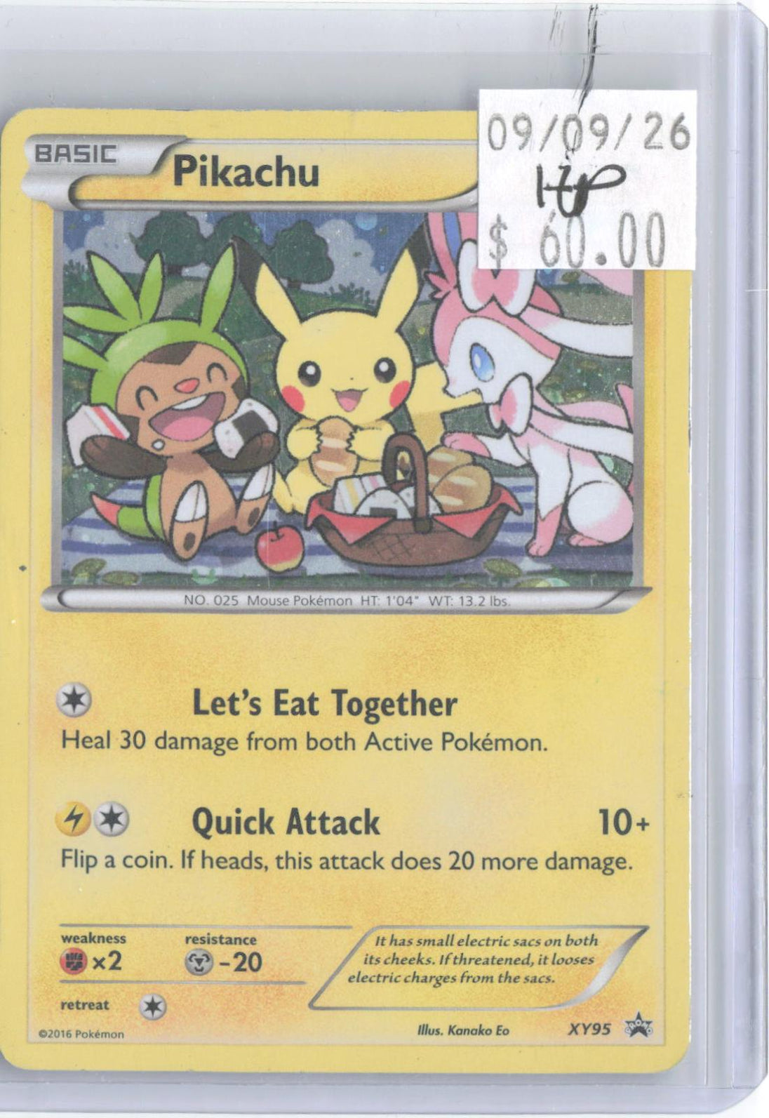 Pikachu XY95 Holo Promo XY Promo Pokemon Heavily Played