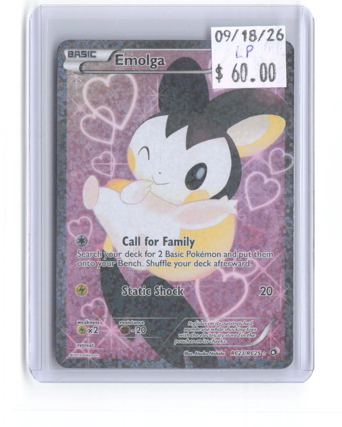 Emolga RC23/RC25 Holo Legendary Treasures: Radiant Collection Pokemon LP