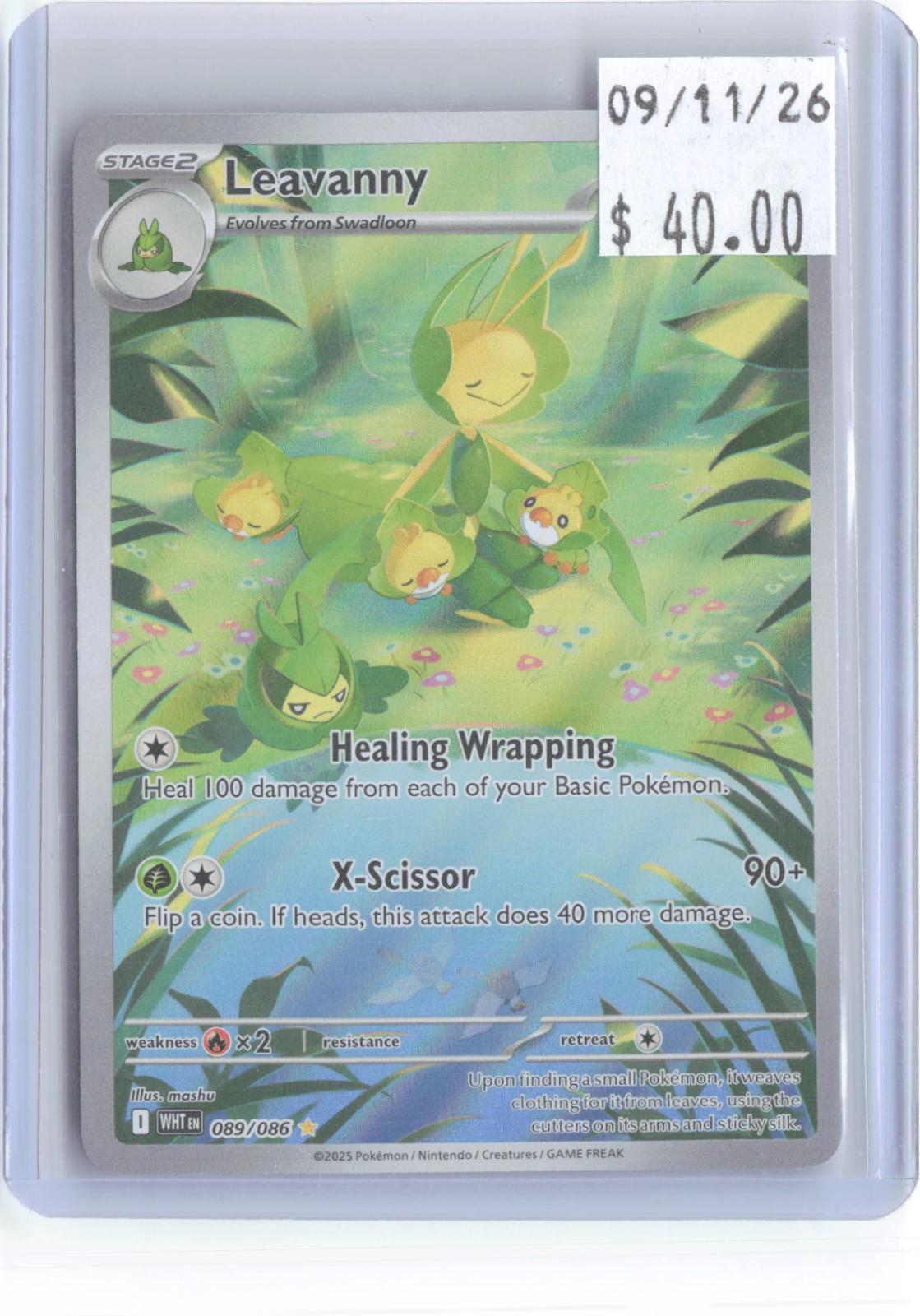 Leavanny 089/086 Illustration Rare White Flare Pokemon Holo Near Mint