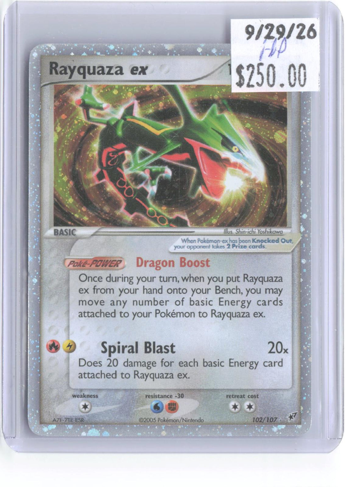 Rayquaza ex 102/107 Holo Ultra Rare Deoxys Pokemon Heavily Played