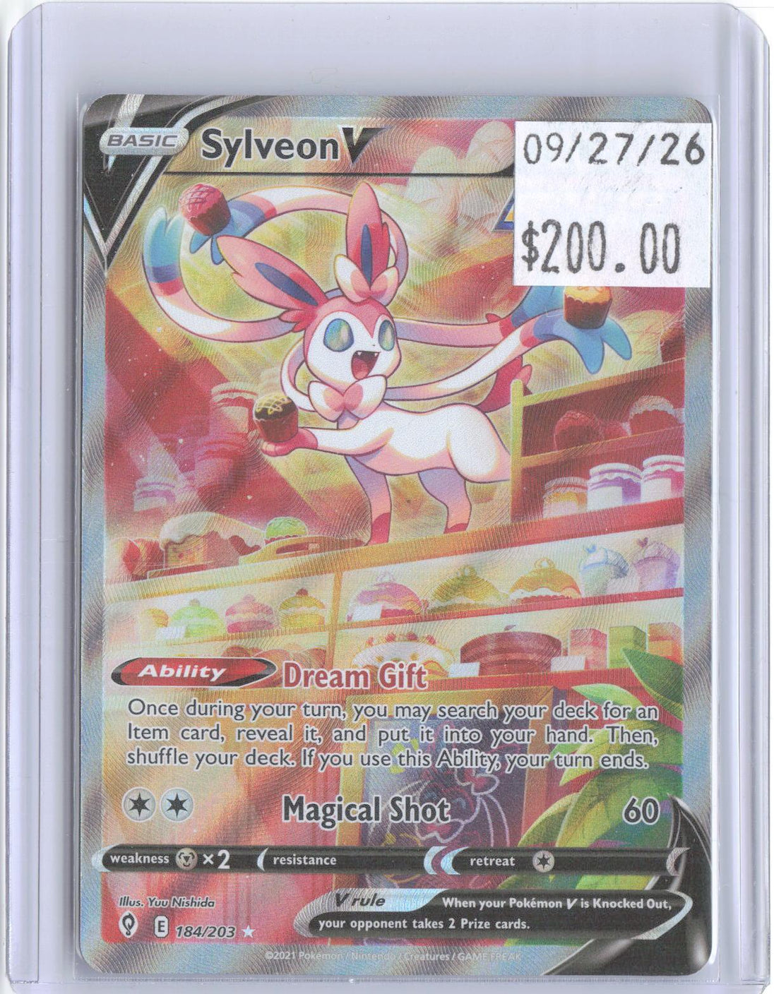 Sylveon V 184/203 Ultra Rare Evolving Skies Pokemon Holo Near Mint