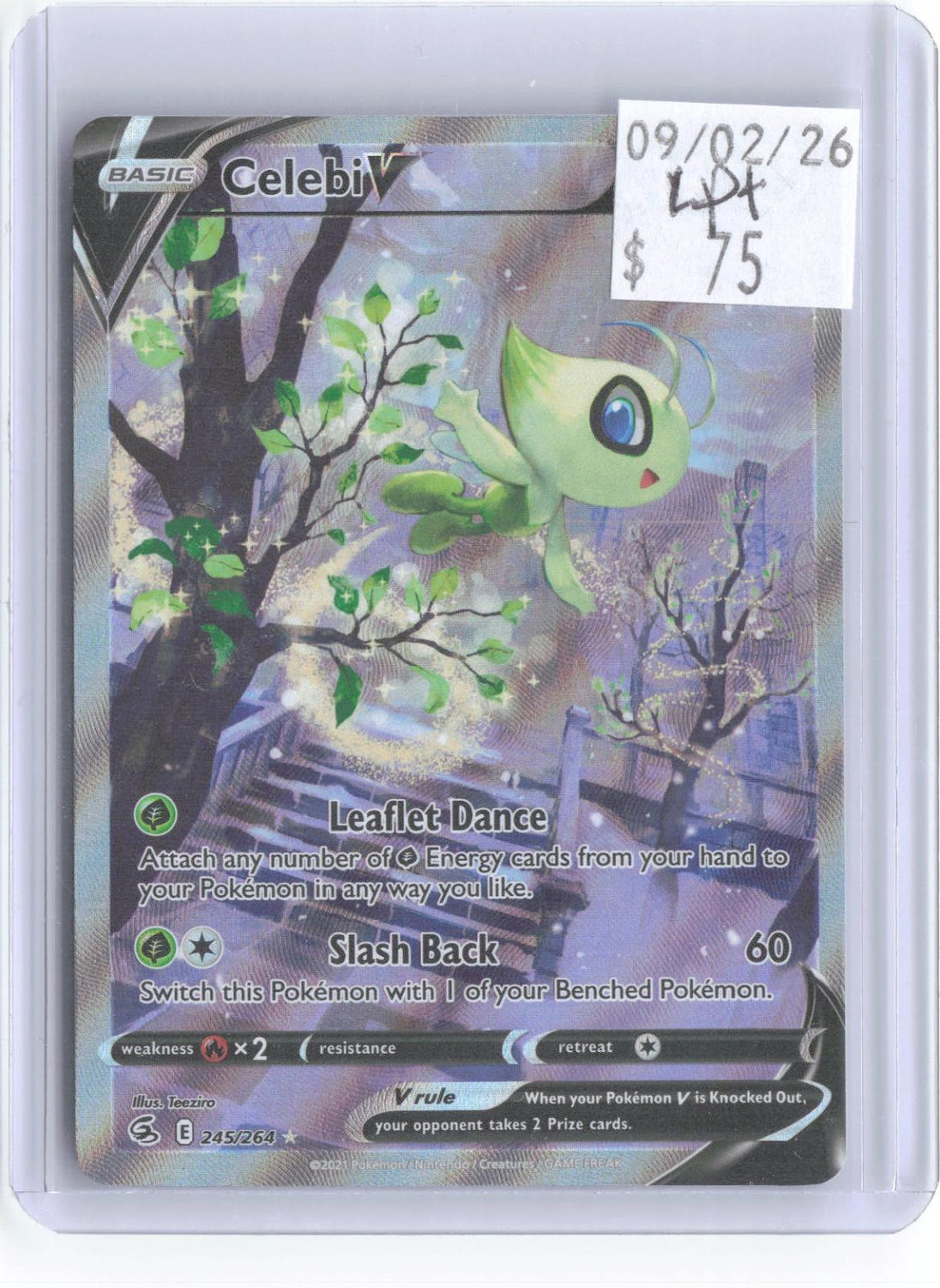 Celebi V 245/264 Ultra Rare Fusion Strike Pokemon Holo Lightly Played